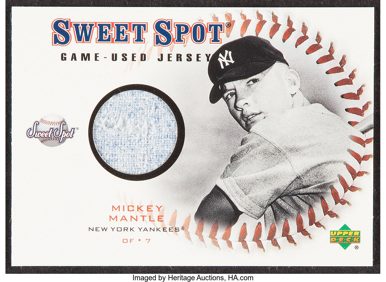 2001 Upper Deck Sweet Spot Mickey Mantle Game Used Relic Jersey, Lot  #41155