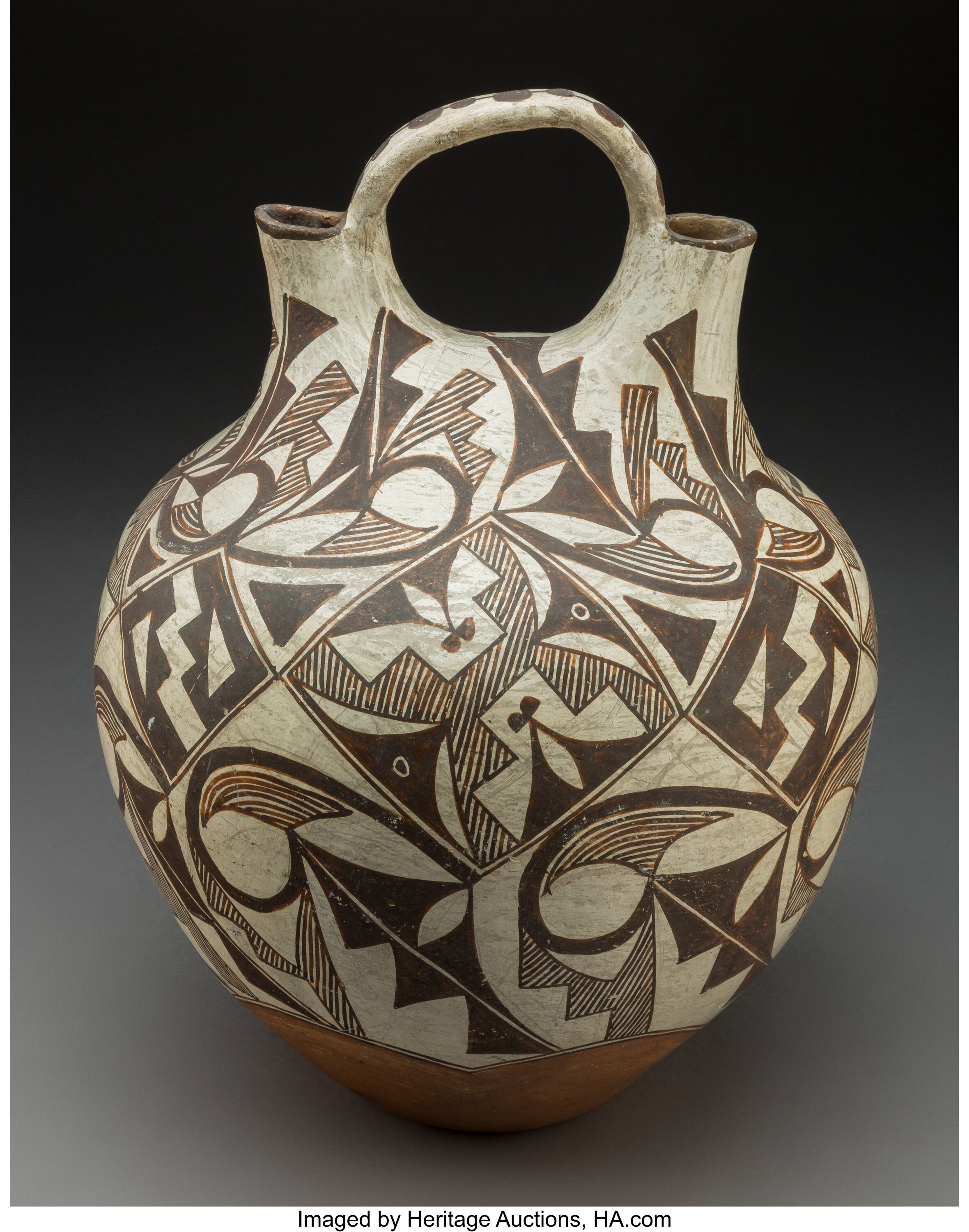 An Acoma Polychrome Wedding Vase American Indian Art Pottery