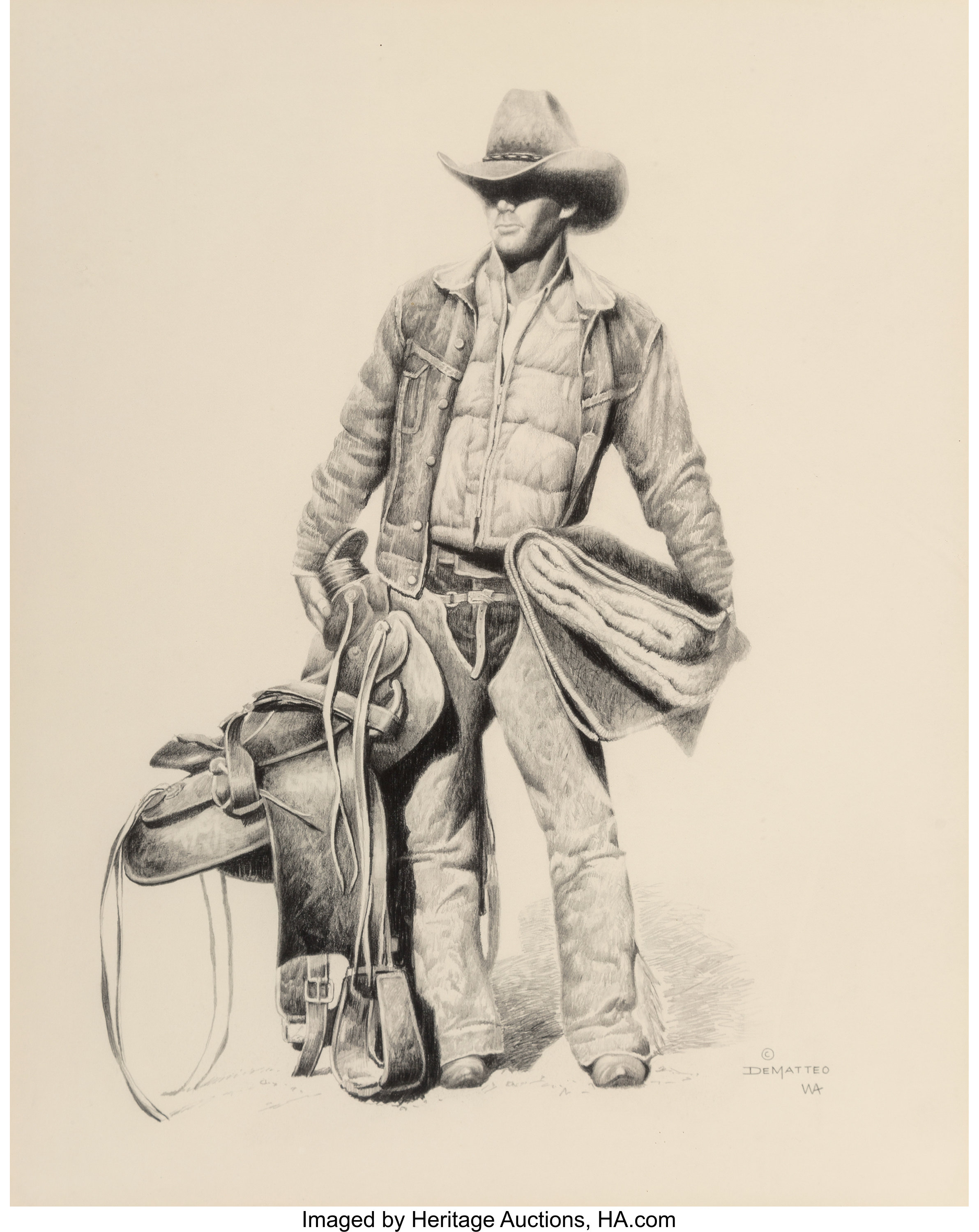 cowboy pencil drawing