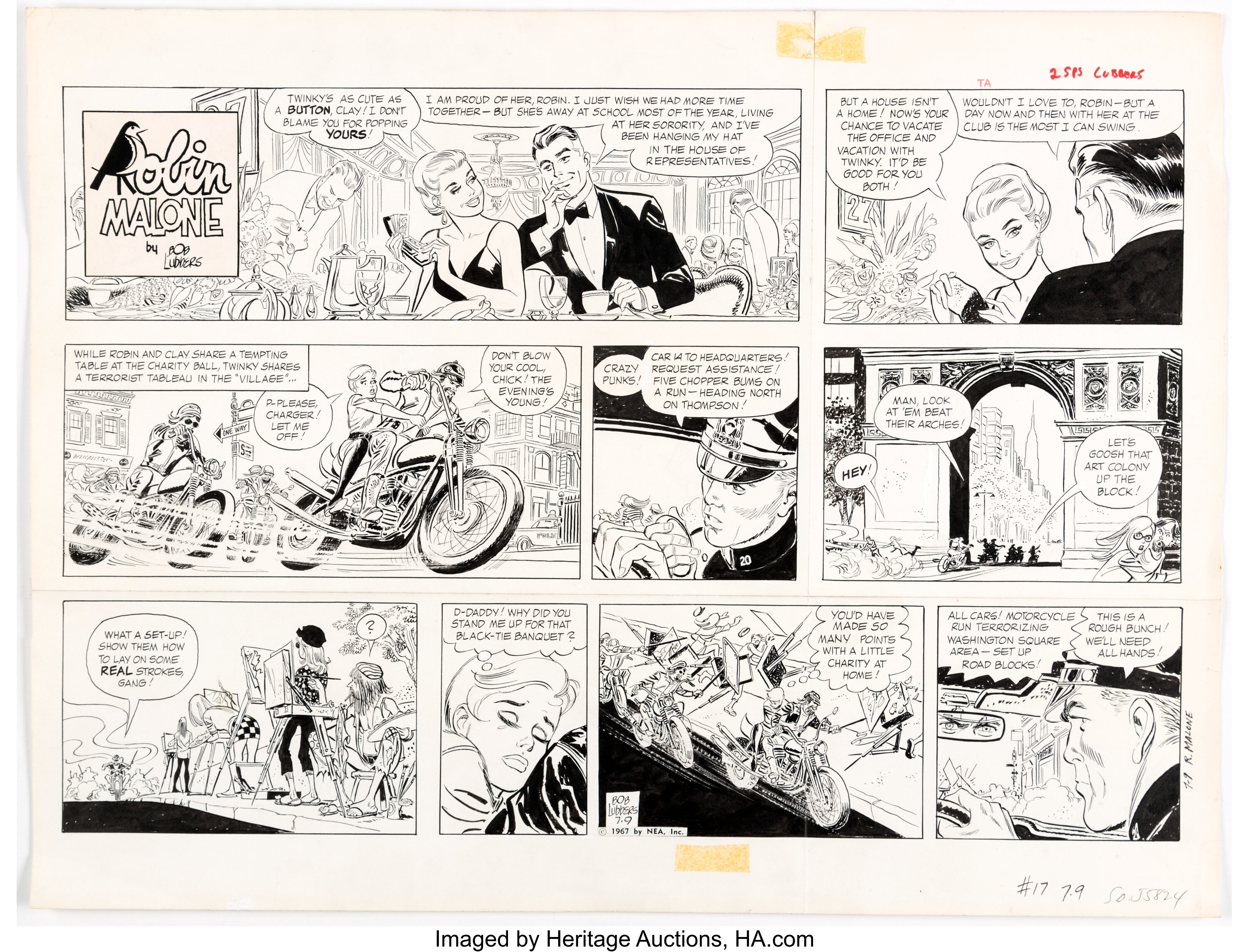 Bob Lubbers Robin Malone Sunday Comic Strip Original Art Dated Lot 13112 Heritage Auctions 1993