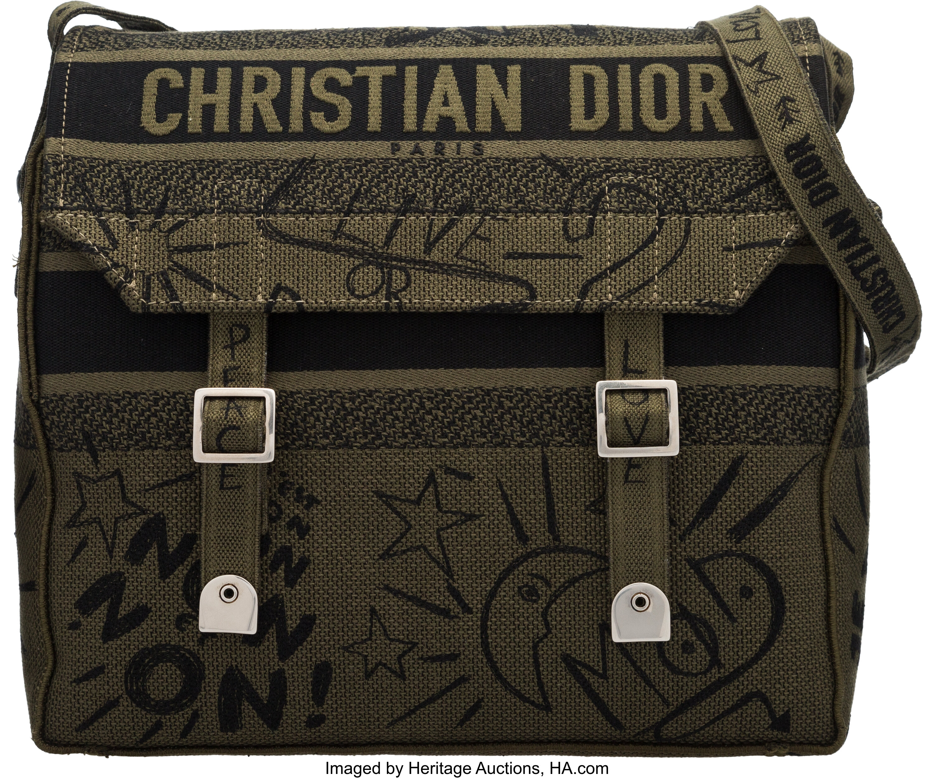 Dior New Camp Messenger Bag Green For Sale at 1stDibs  christian dior  messenger bag, christian dior army green bag, dior camp bag