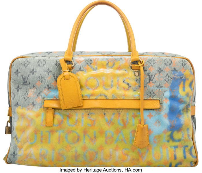 Louis Vuitton Richard Prince Jaune Denim Defile Weekend Bag