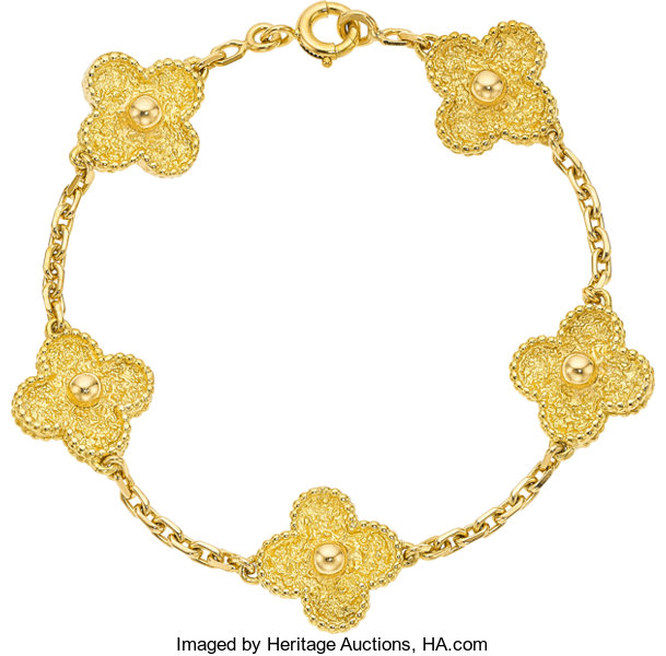 Sold at Auction: Van Cleef & Arpels Vintage Alhambra Bracelet 5