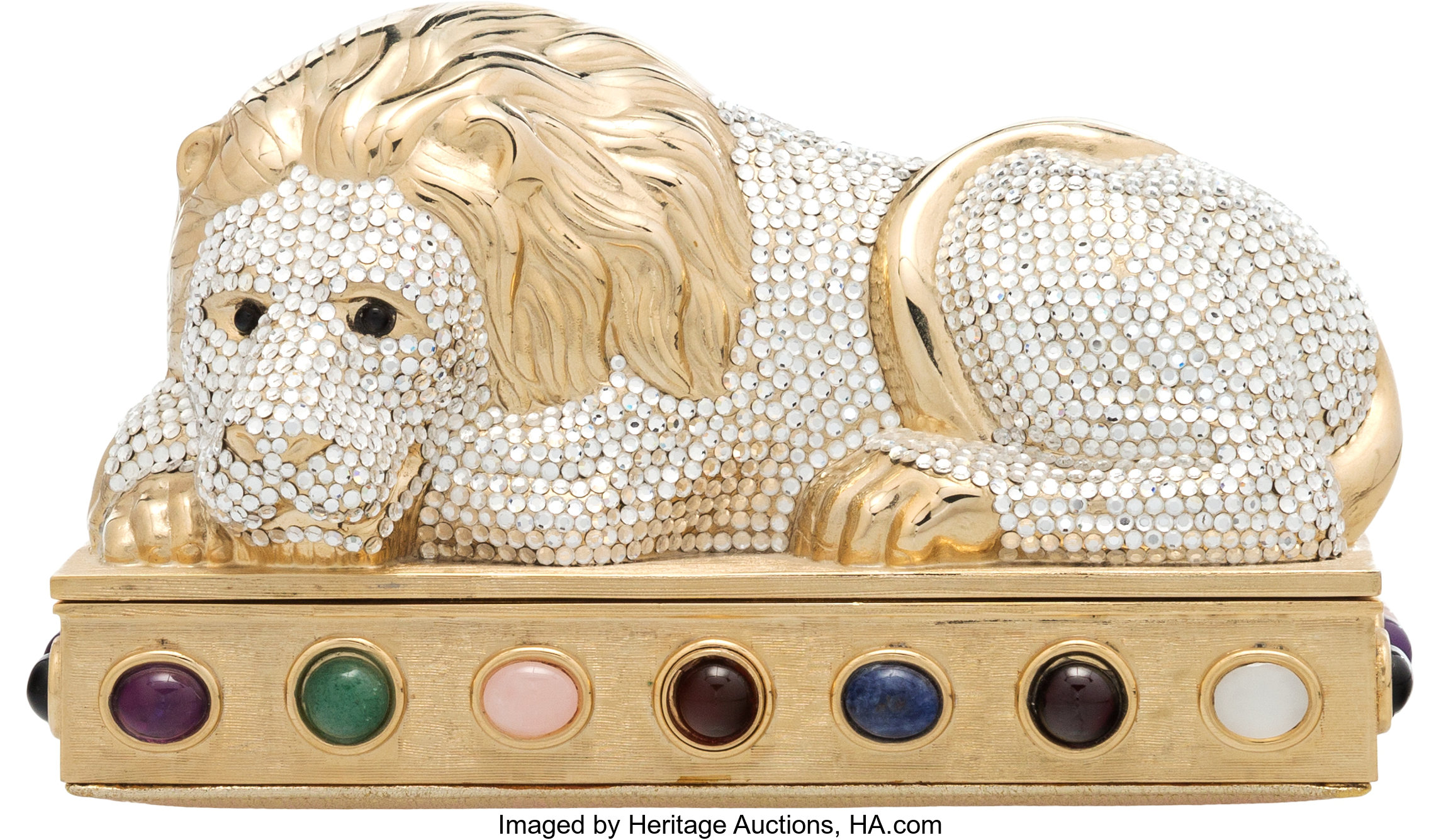 Judith Leiber Couture Lion Astor Crystal Clutch