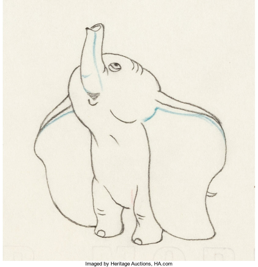 how to draw easy dumbo