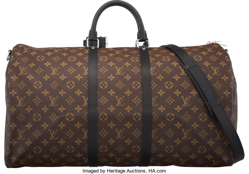 Louis Vuitton Keepall Bandouliere 55 Monogram Macassar Travel Bag Brown