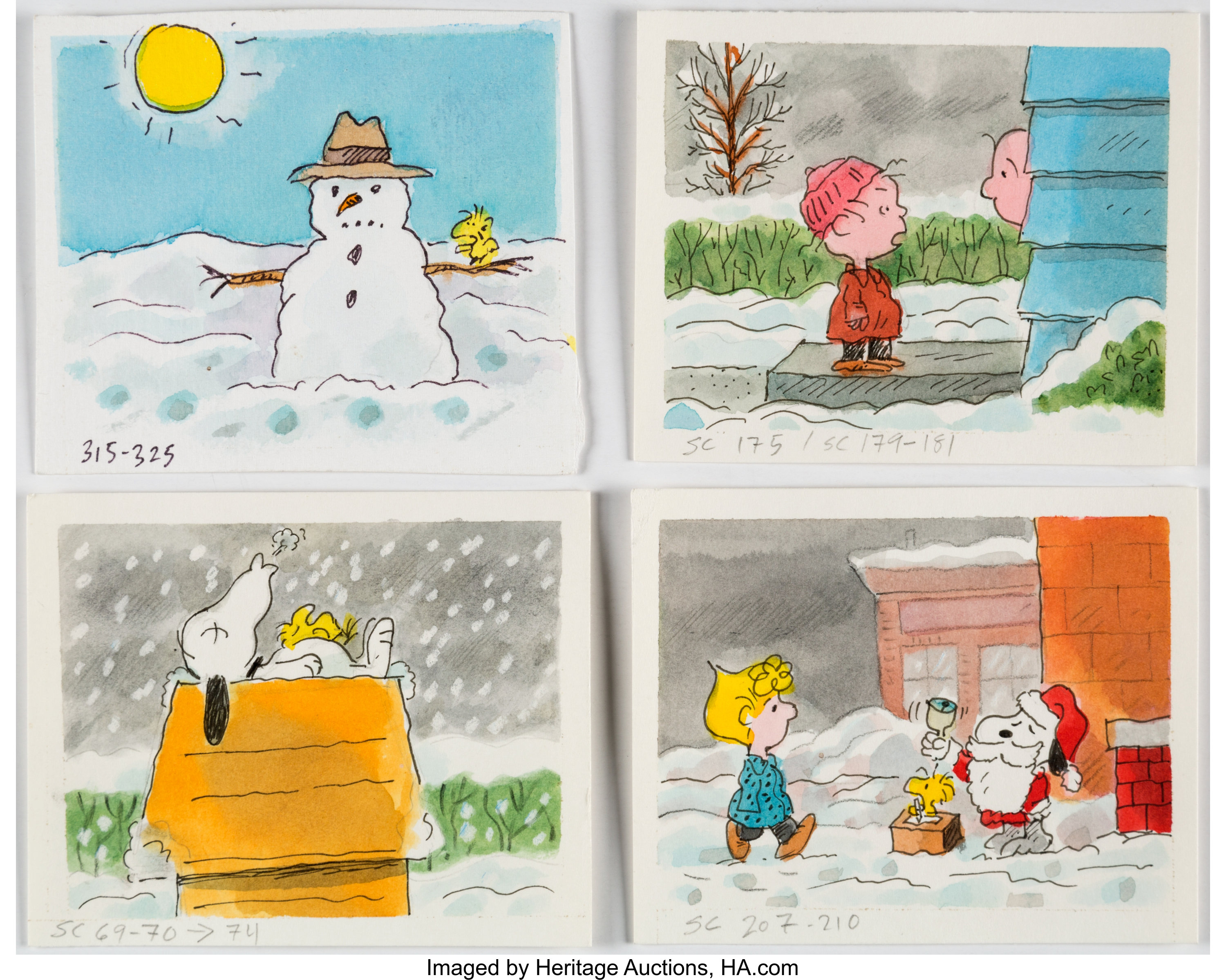 Peanuts I Want a Dog for Christmas, Charlie Brown Storyboard Art