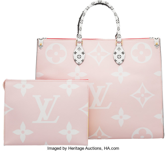 1-1/2 Wide Famous Pink and Off White Designer LV Louis Vuitton
