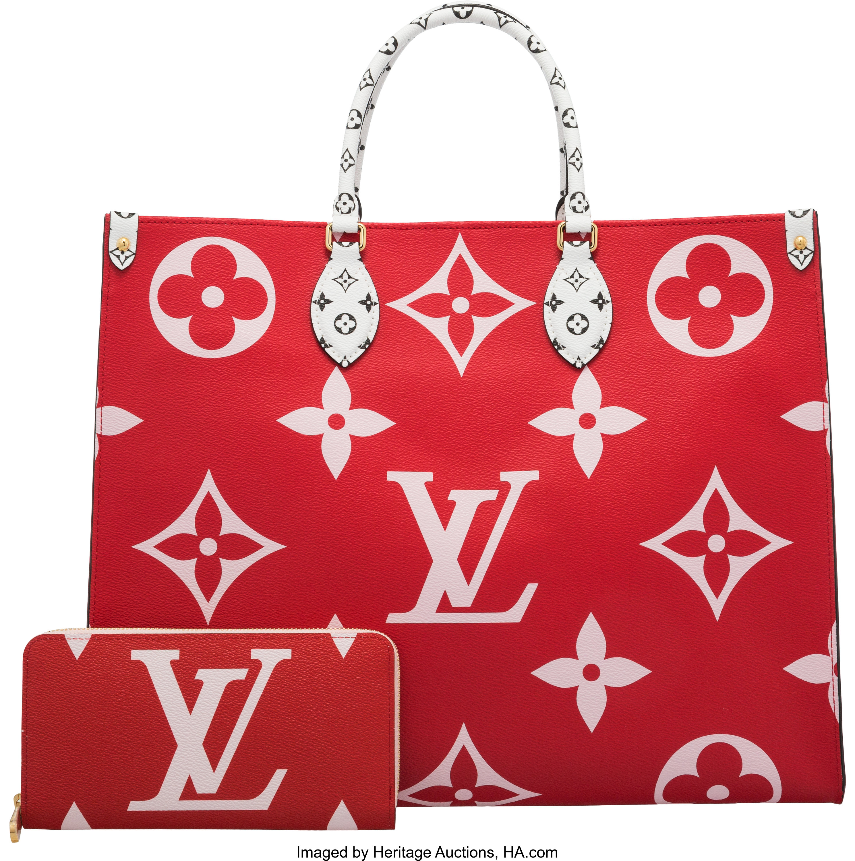 Louis Vuitton Set of Two: Limited Edition Pink & Red Giant Monogram, Lot  #58091