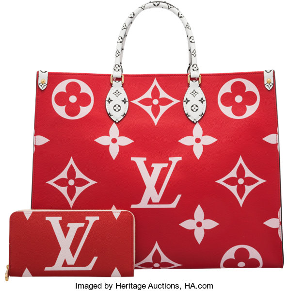 Louis Vuitton Onthego Monogram Giant Red/Pink in Coated Canvas