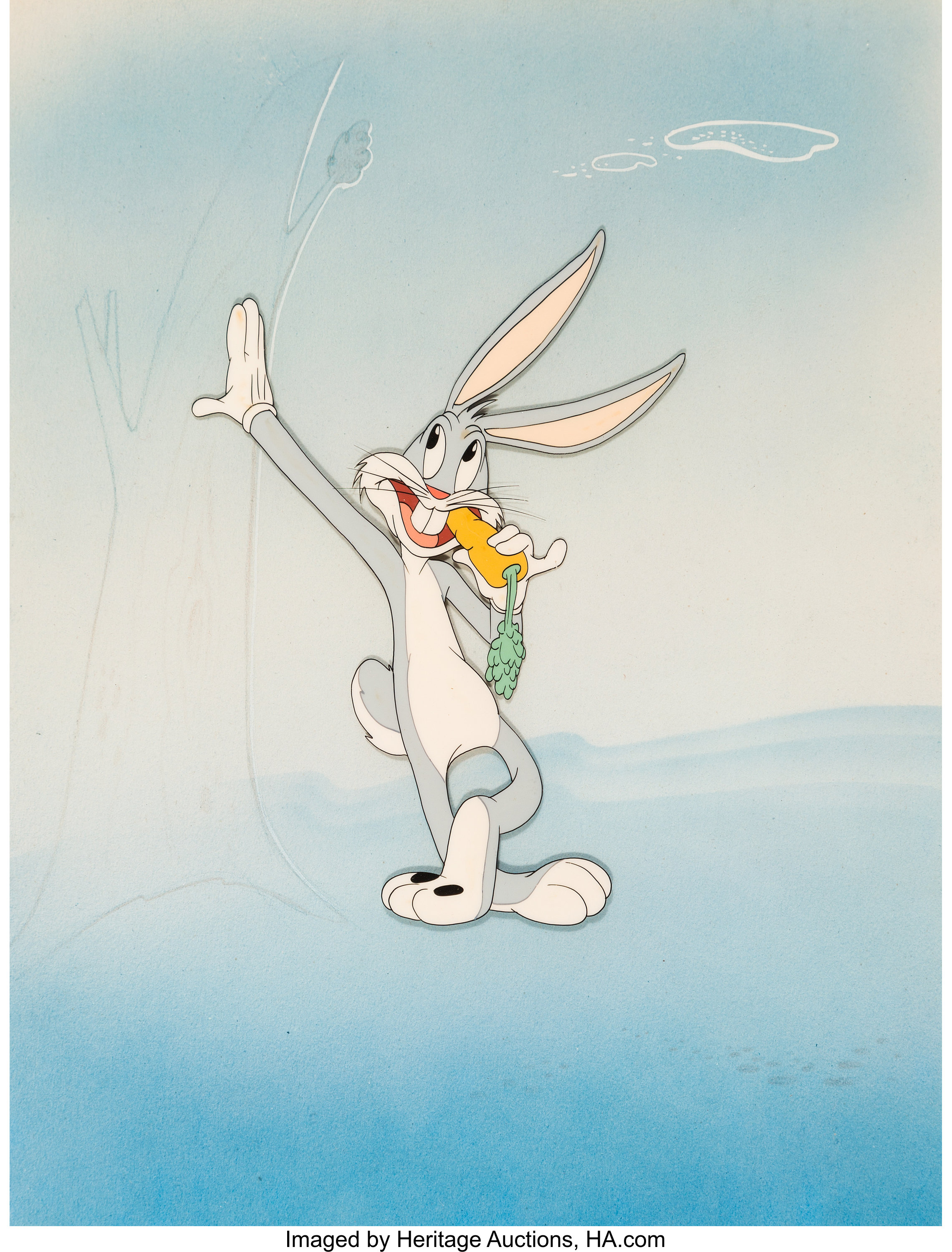 At Auction: Warner Bros, Warner Bros- Sericel BUGS BUNNY AT BAT