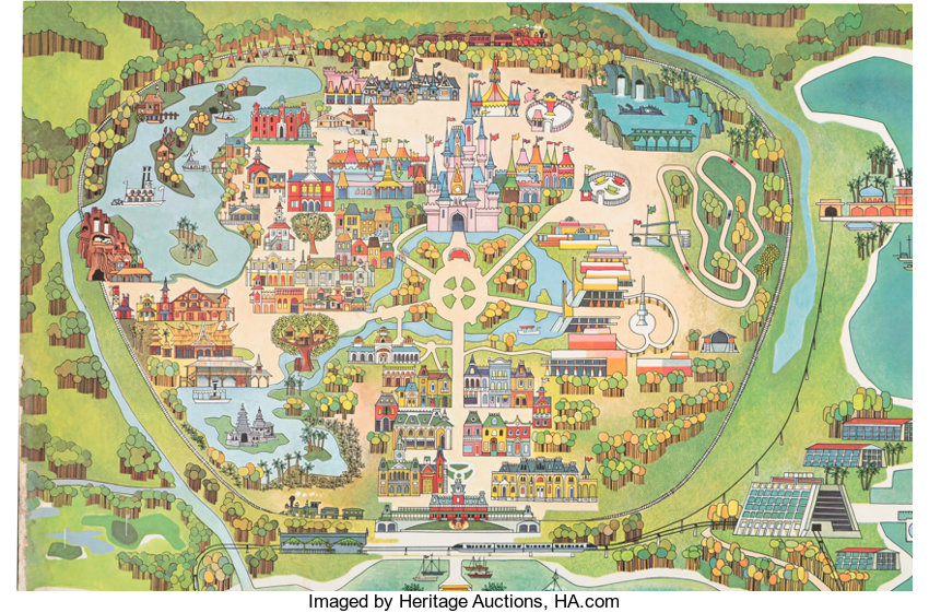 Aerial Map Of Disney World Walt Disney World Aerial Caricature Fun Map by Paul Hartley (Walt 