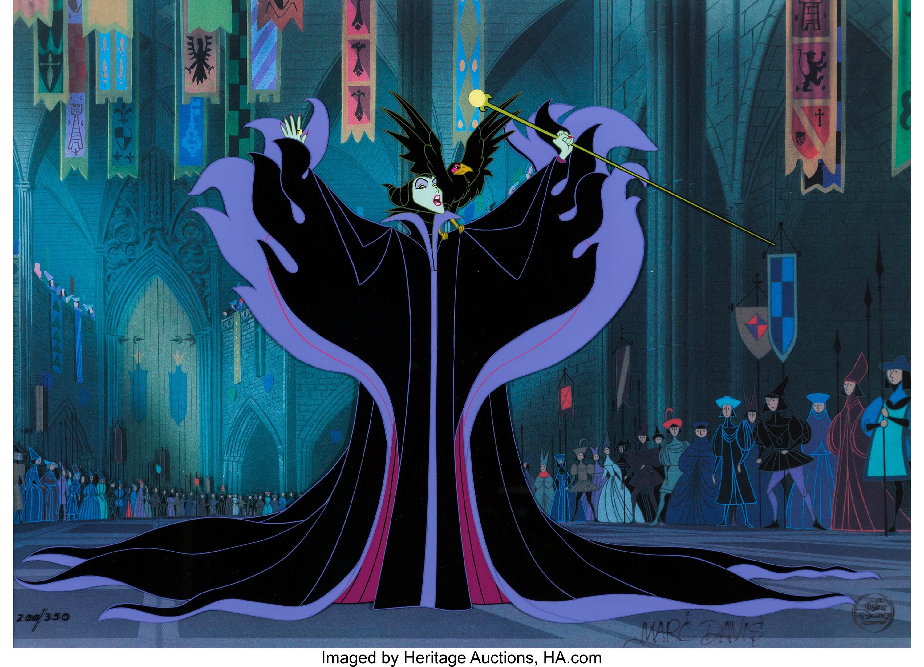 Sleeping Beauty Maleficent and Diablo Production Cel (Walt Disney,, Lot  #96209