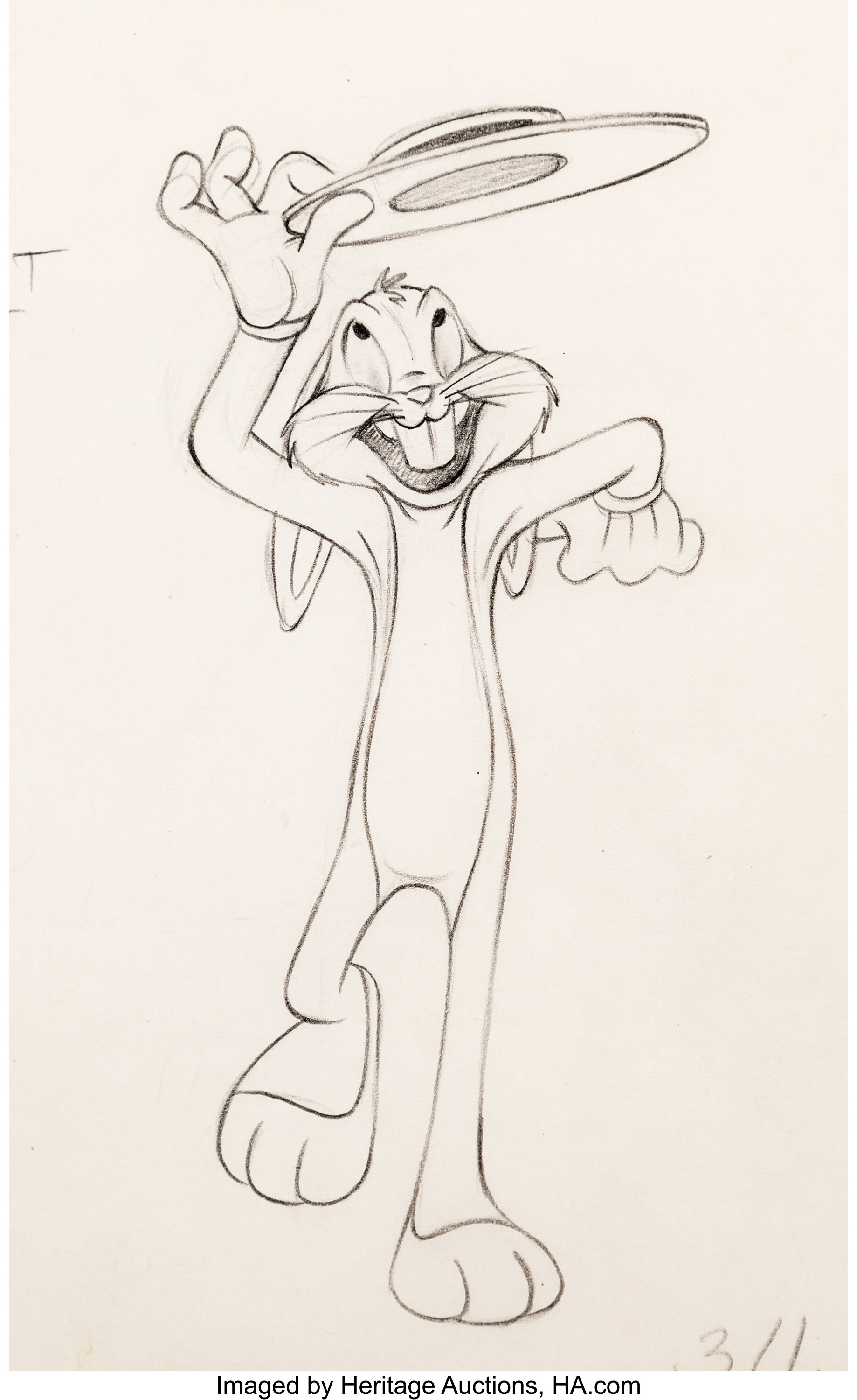 Mississippi Hare Bugs Bunny Animation Drawing (Warner Brothers, | Lot ...