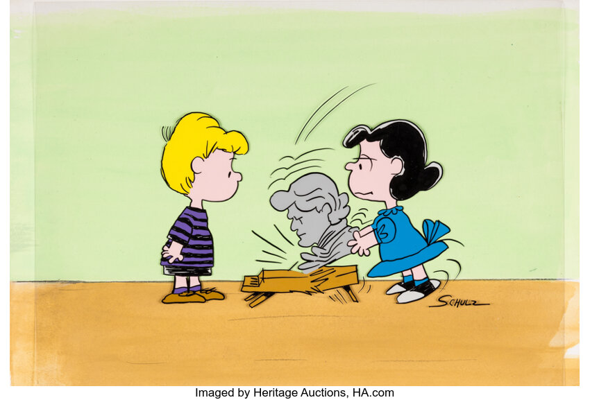 Peanuts - Lucy and Schroeder Publicity Cel (Bill Melendez, c