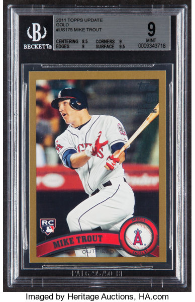 Sold at Auction: 2011 Topps Update #US175 Mike Trout Beckett 9.5