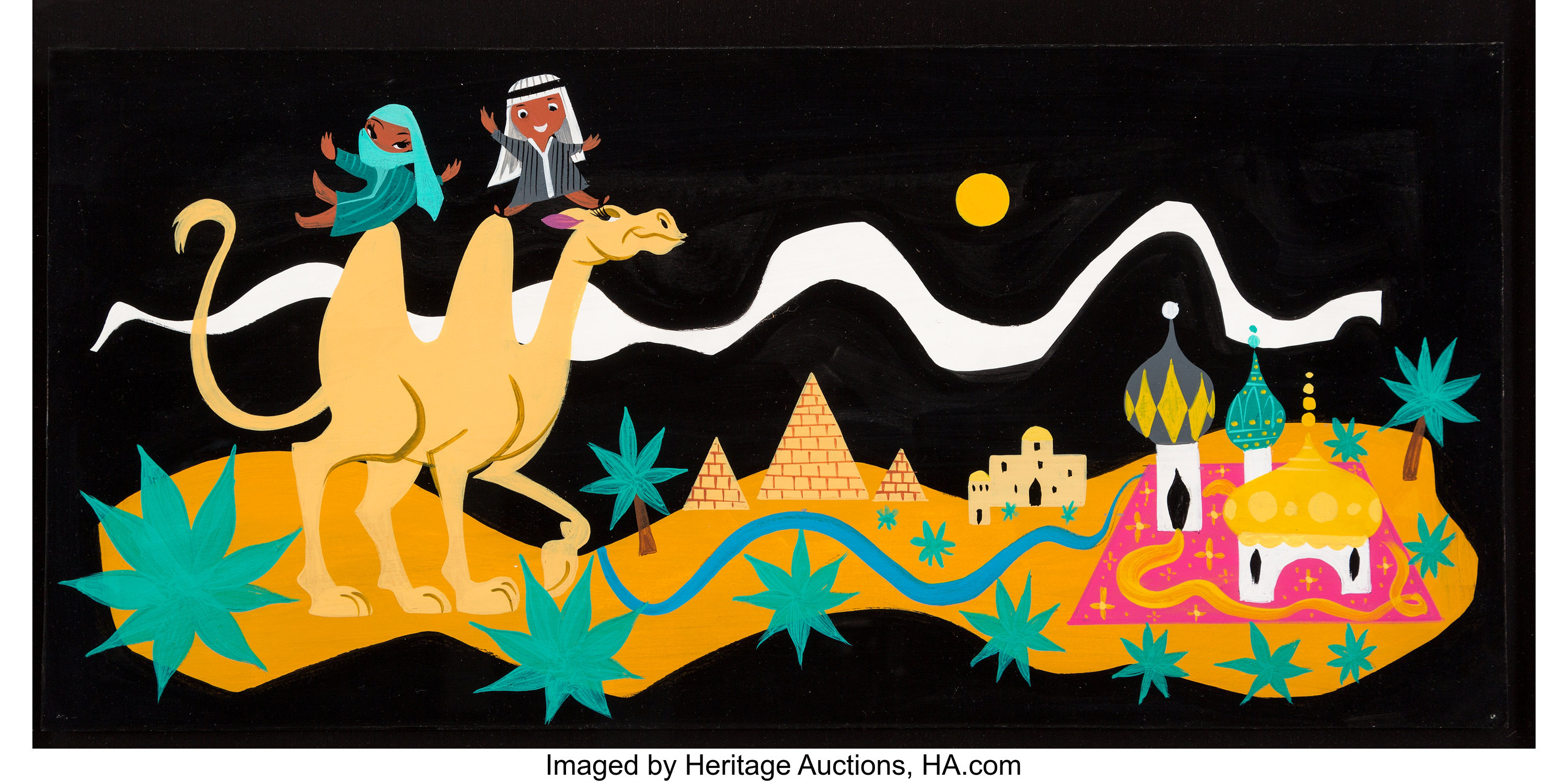 Mary Blair It S A Small World Egypt Concept Painting Walt Lot 645 Heritage Auctions