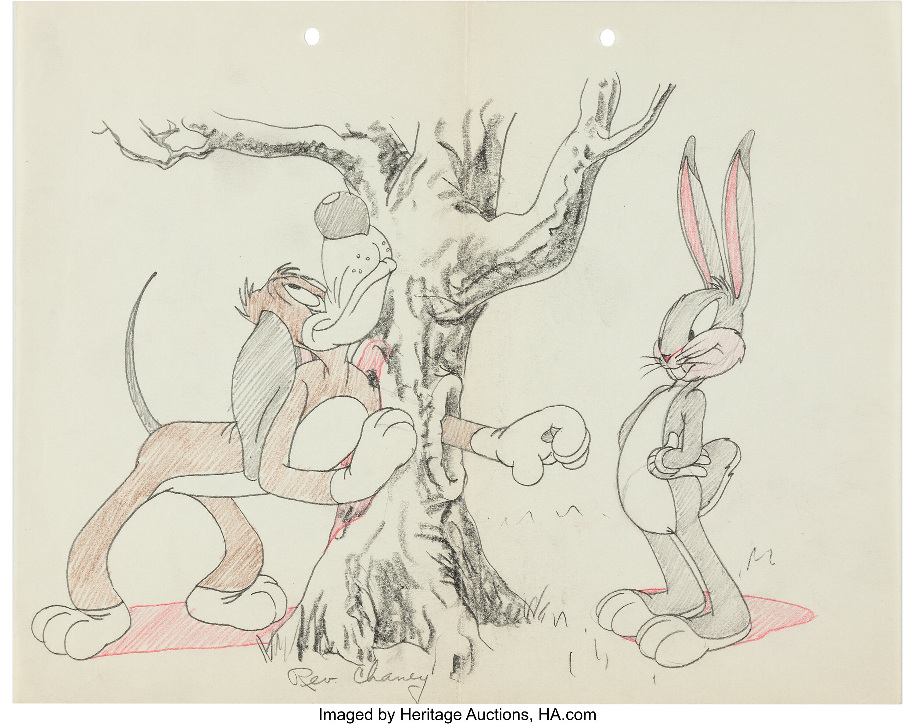 The Heckling Hare Bugs Bunny And Willoughby Concept Layout Drawing 