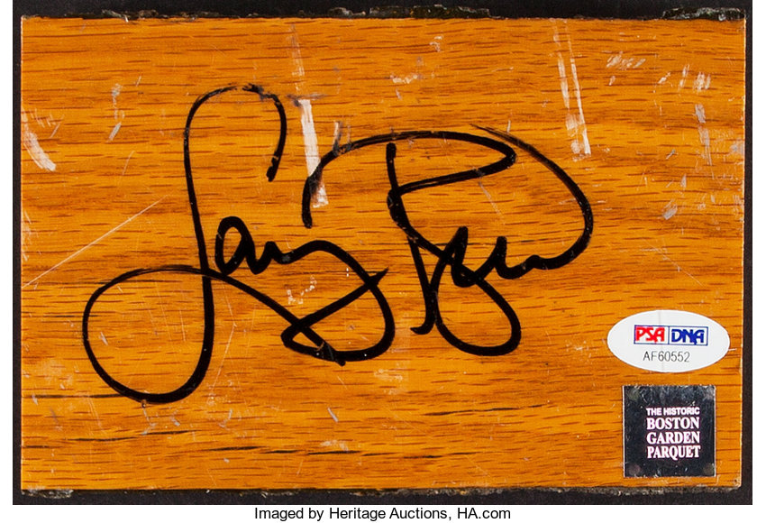 1946 99 Larry Bird Signed Boston Garden Parquet Floor Section With