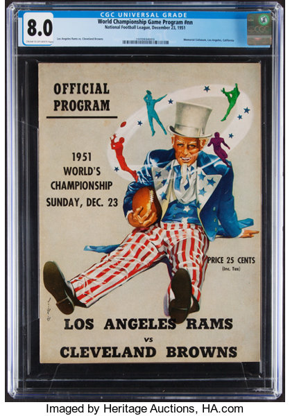 1951 NFL Championship Game Los Angeles Rams Vs. Cleveland 