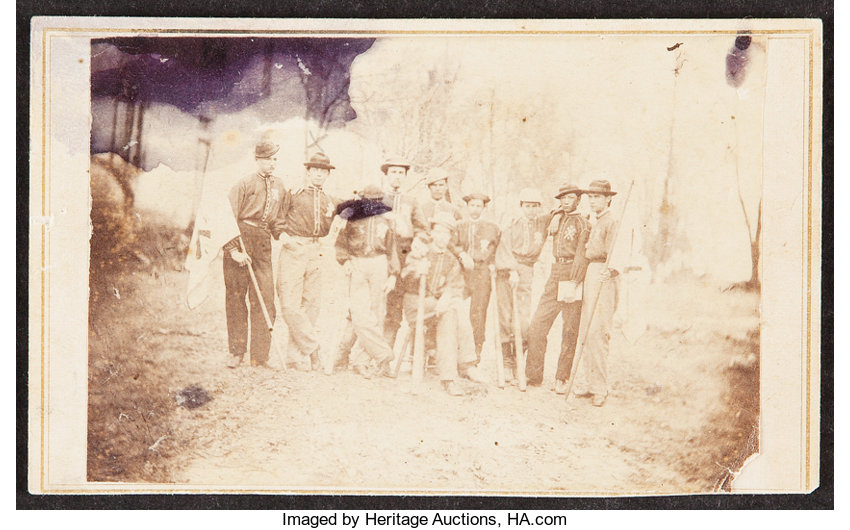 Baseball Collectibles:Photos, c. 1860s Confederate Baseball Team Carte de Viste (CDV)....