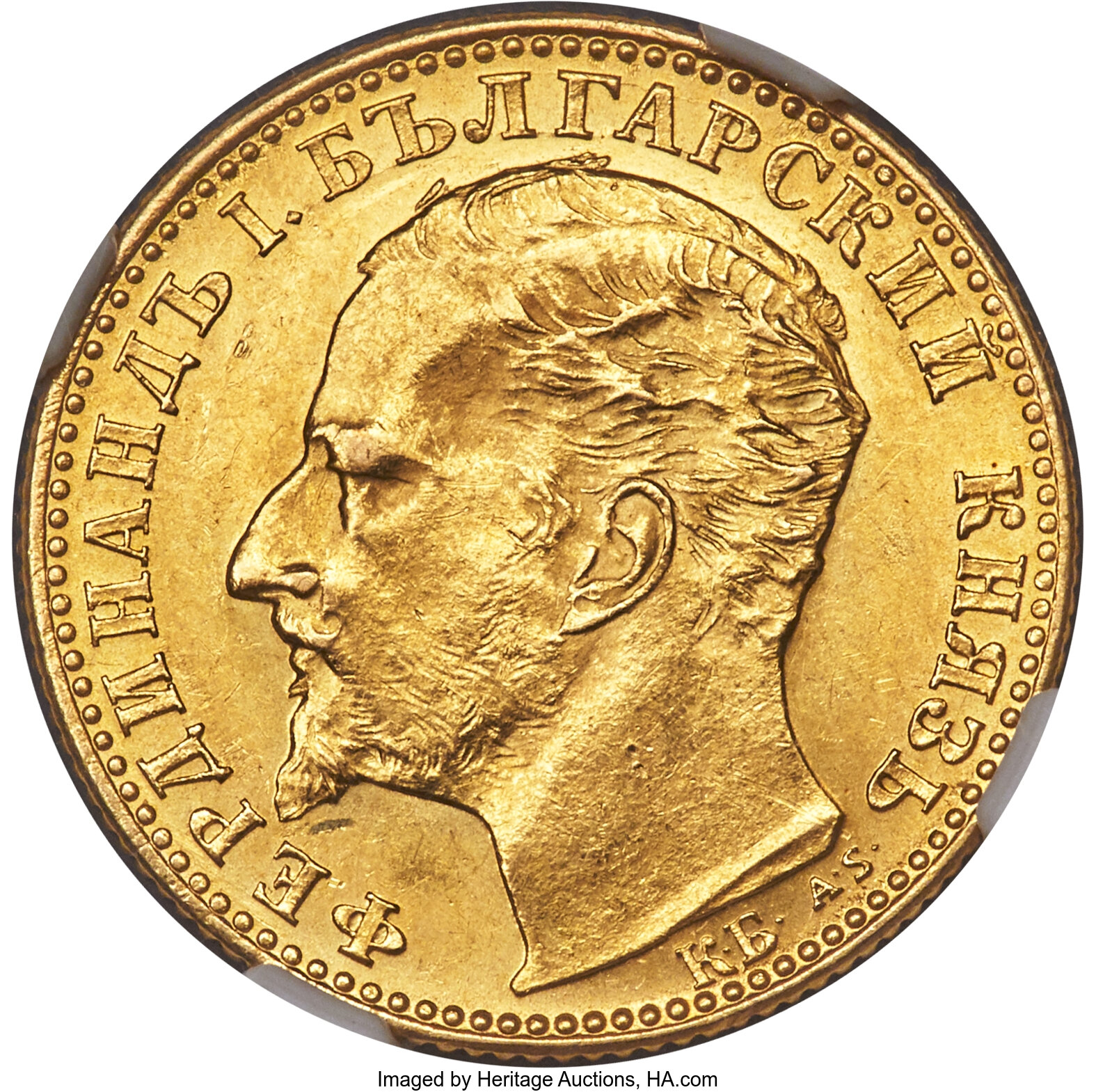 Bulgaria Ferdinand I Gold 10 Leva 1894 Kb Ms62 Ngc Bulgaria Lot