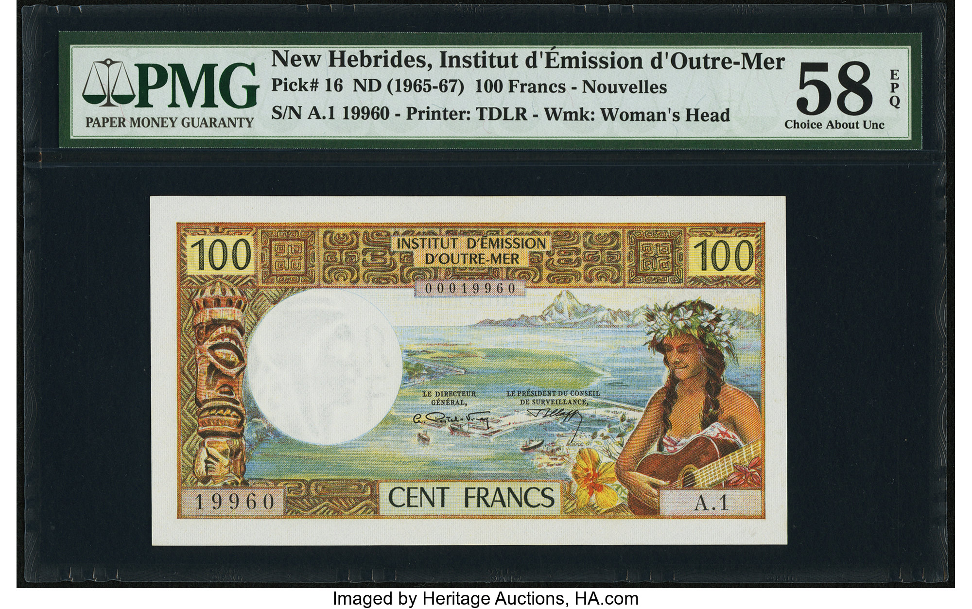 New Hebrides Institut d'Emission d'Outre-Mer 100 Francs ND | Lot