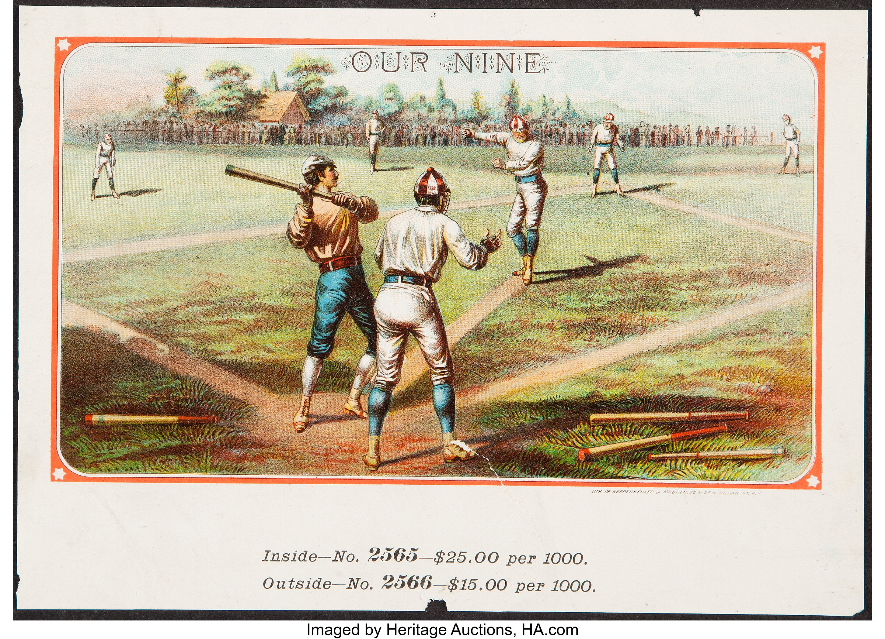 1870 s our nine cigar box label baseball collectibles others lot 43281 heritage auctions