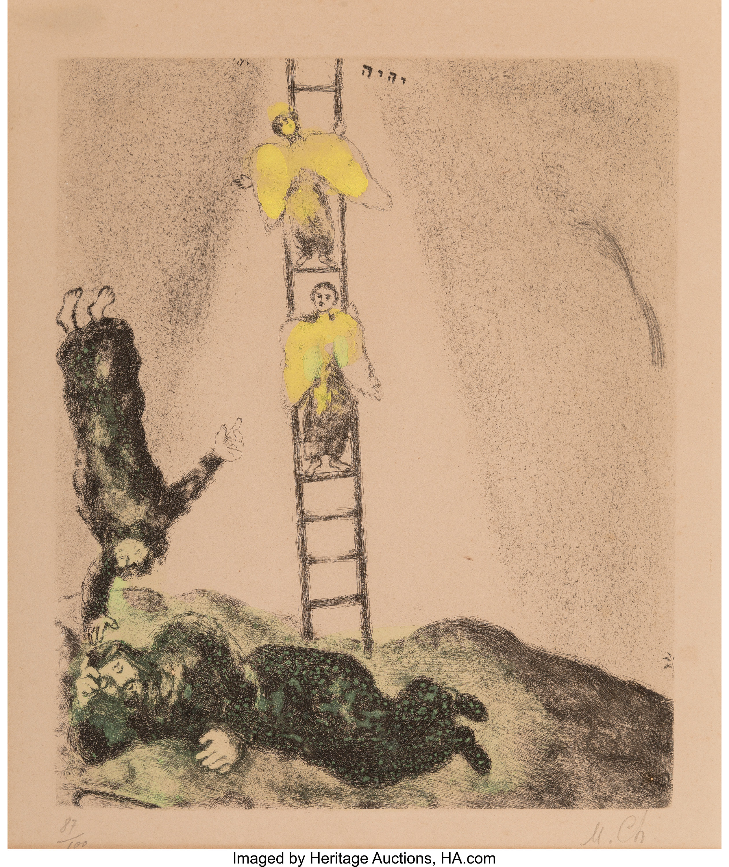 Marc Chagall 1887 1985 Jacob S Ladder Plate 14 From Bible Lot 93005 Heritage Auctions