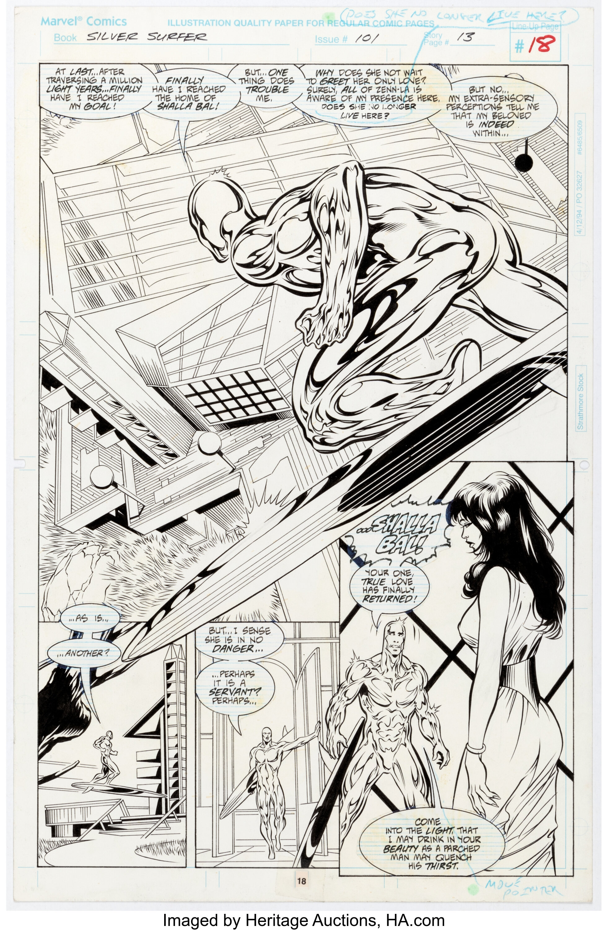 Tom Grindberg And Bill Anderson Silver Surfer 101 Story Page 13 Lot 13047 Heritage Auctions