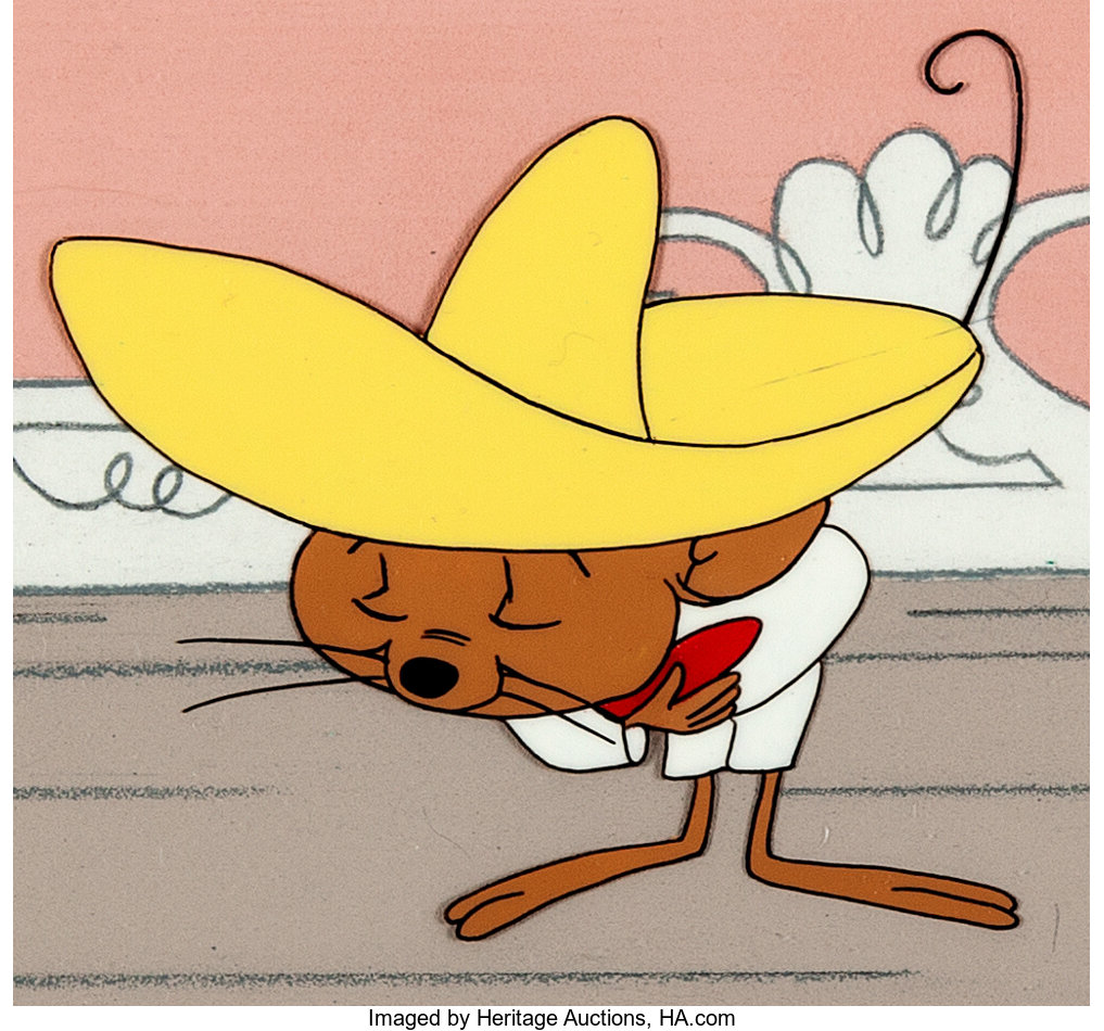 Warner Bros BUGS BUNNY SHOW Animation Drawing SPEEDY GONZALES in NO  BUSINESS LIKE SLOW BUSINESS 1962