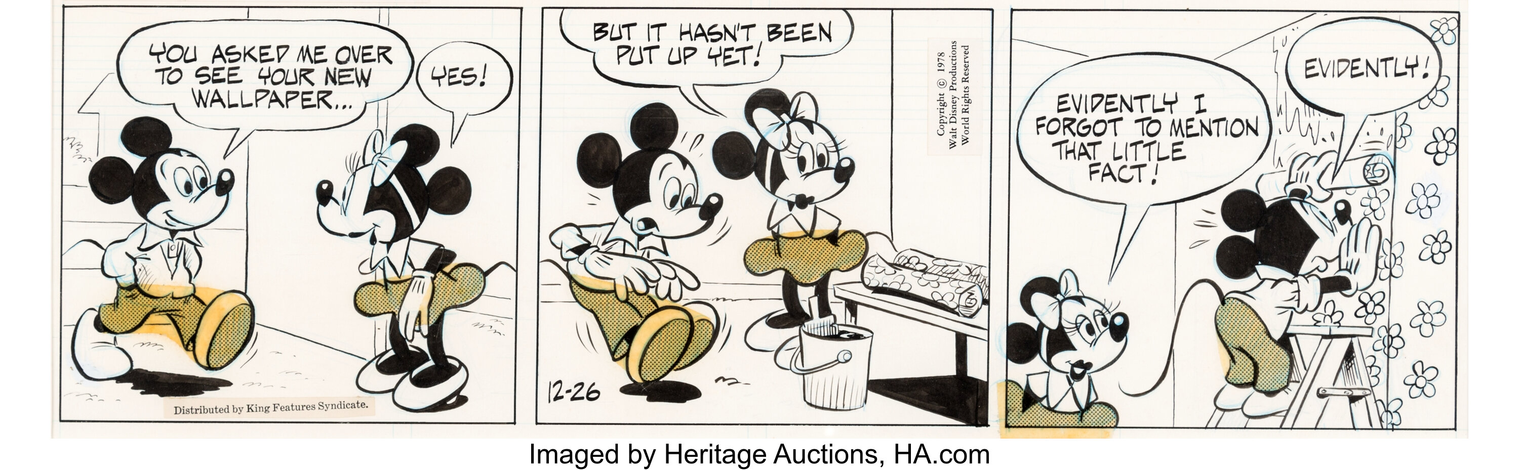 Roman Arambula Mickey Mouse Daily Comic Strip Original Art dated | Lot ...