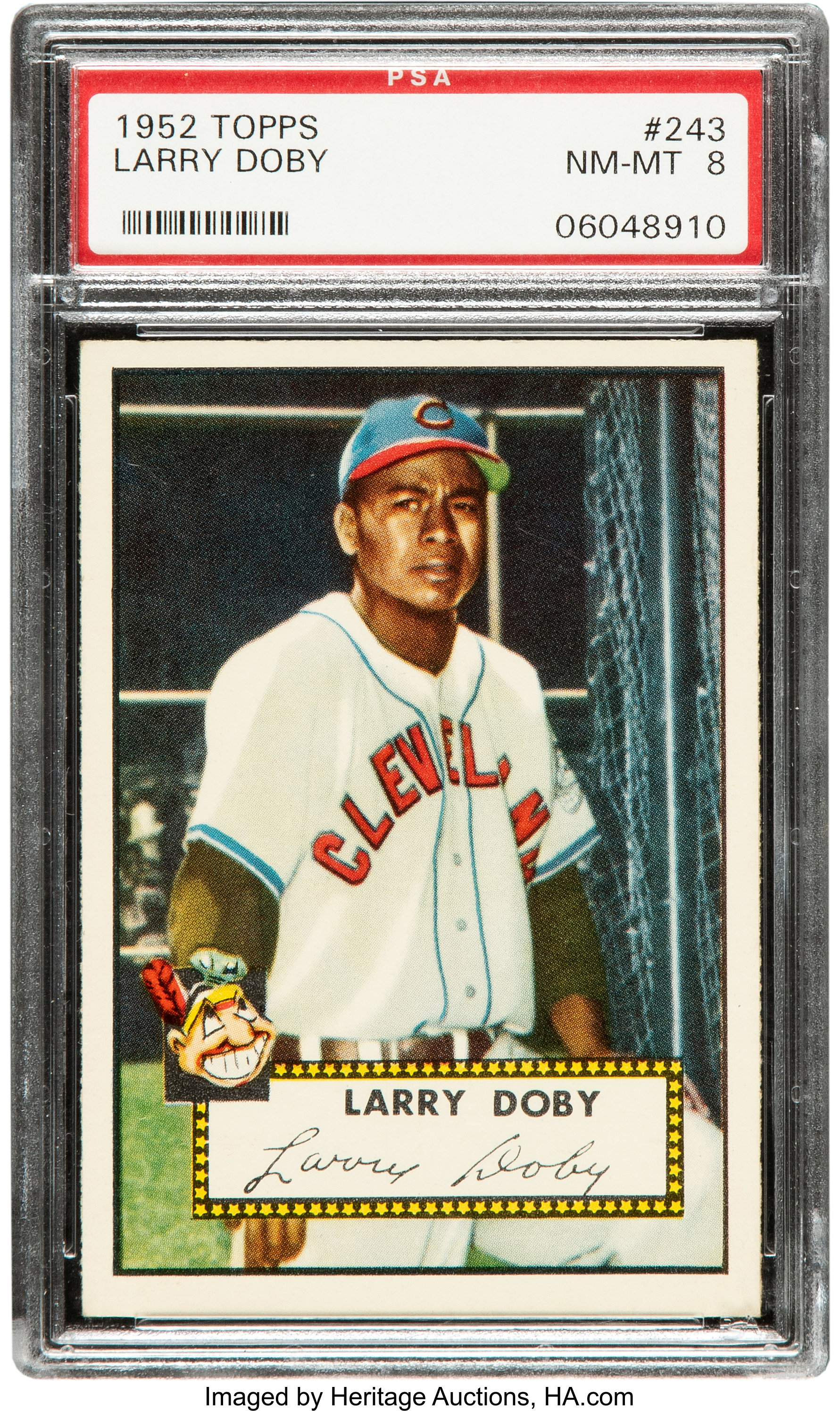 1952 Topps Larry Doby #243 PSA NM-MT 8. Baseball Cards Singles, Lot  #53325