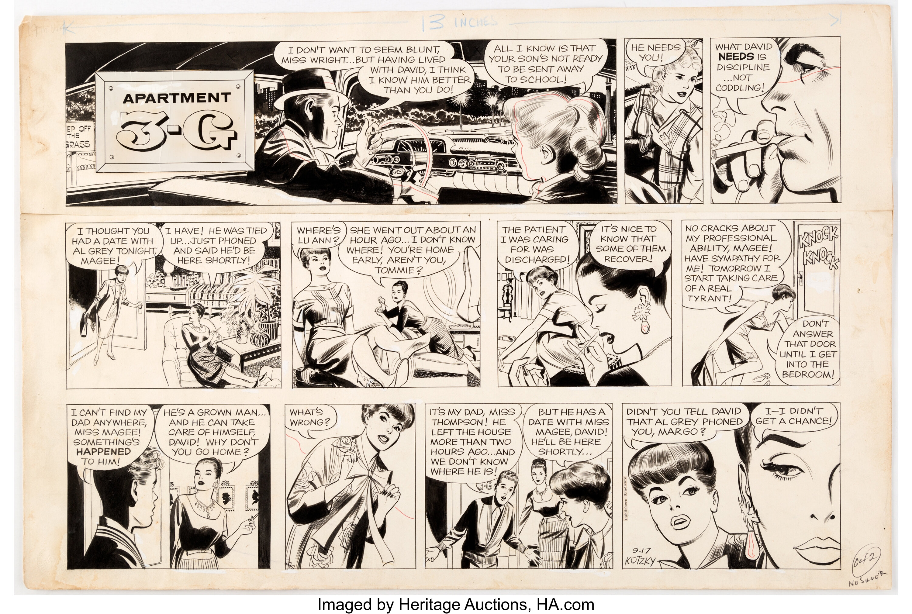 Alex Kotzky Apartment 3-G Sunday Comic Strip Original Art dated | Lot ...