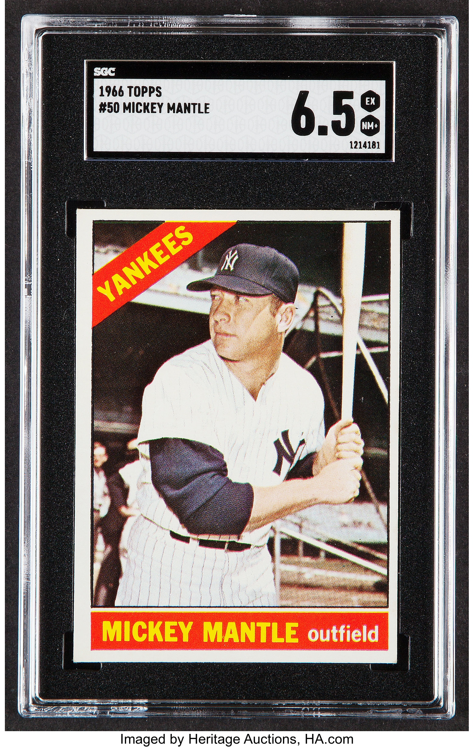 Sold at Auction: 1966 Topps #50 Mickey Mantle Baseball Card