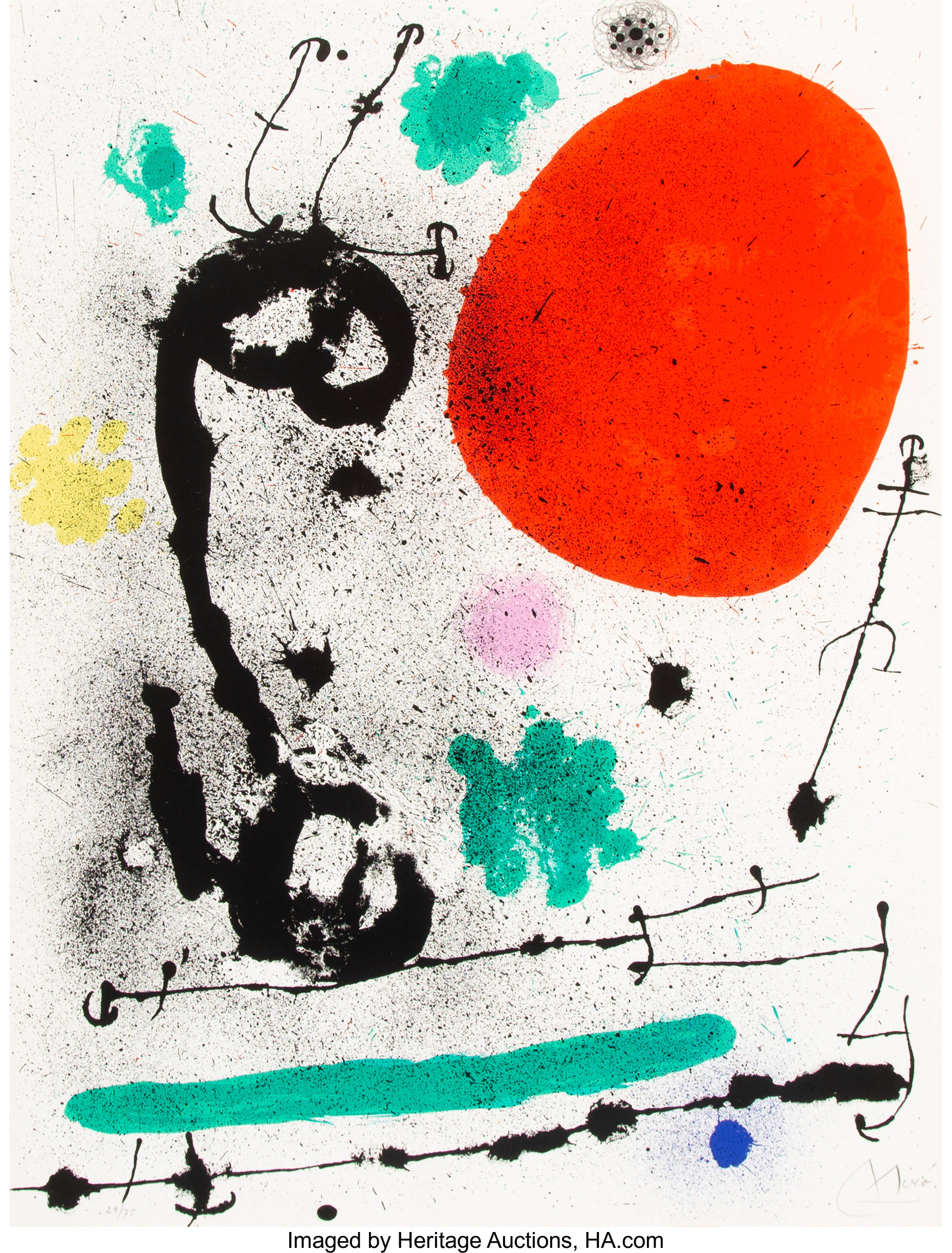 Joan Miro (1893-1983) Le lézard aux plumes d'or, planche 1 - 1971