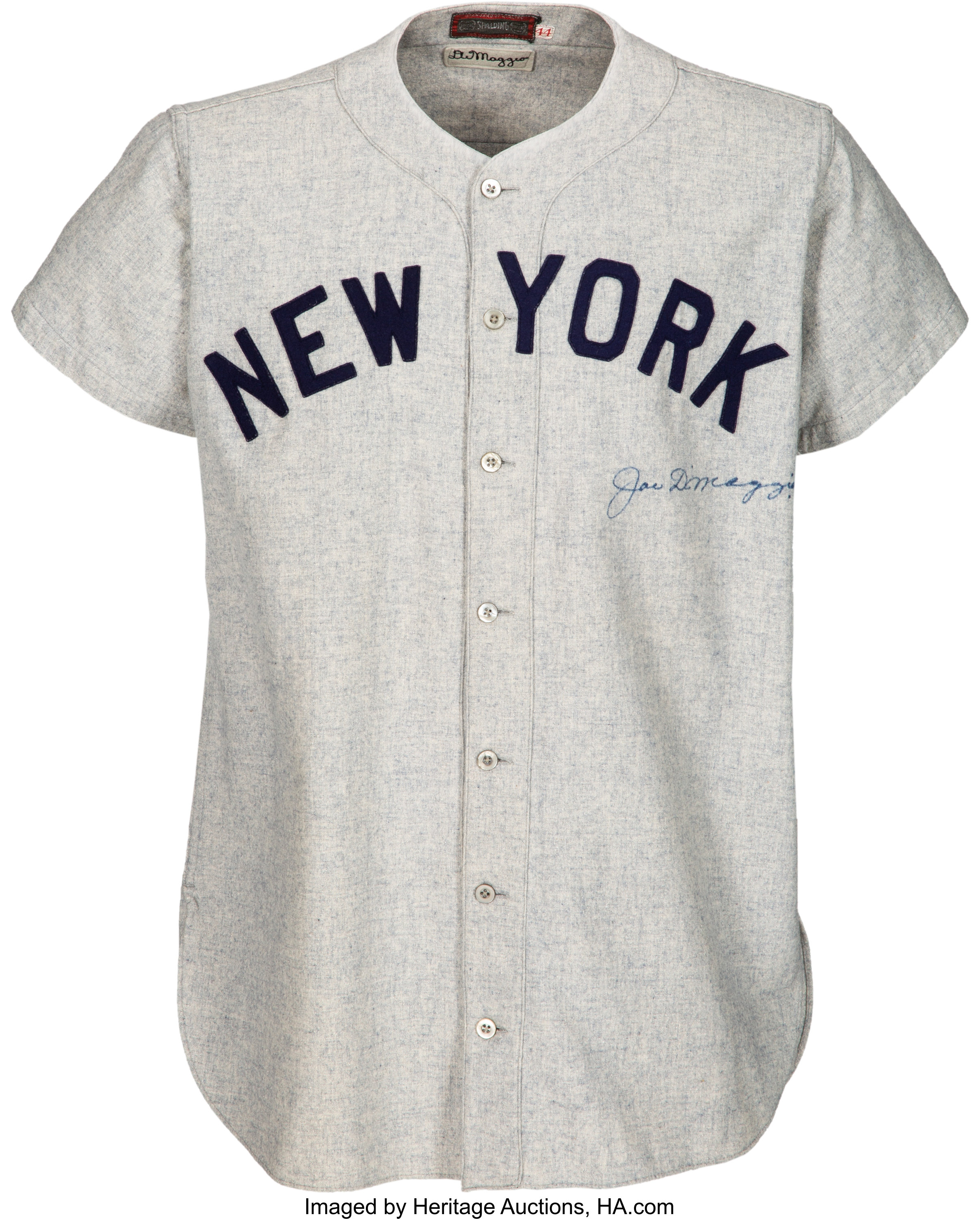 1947 Joe DiMaggio World Series Game Five Worn & Signed New York