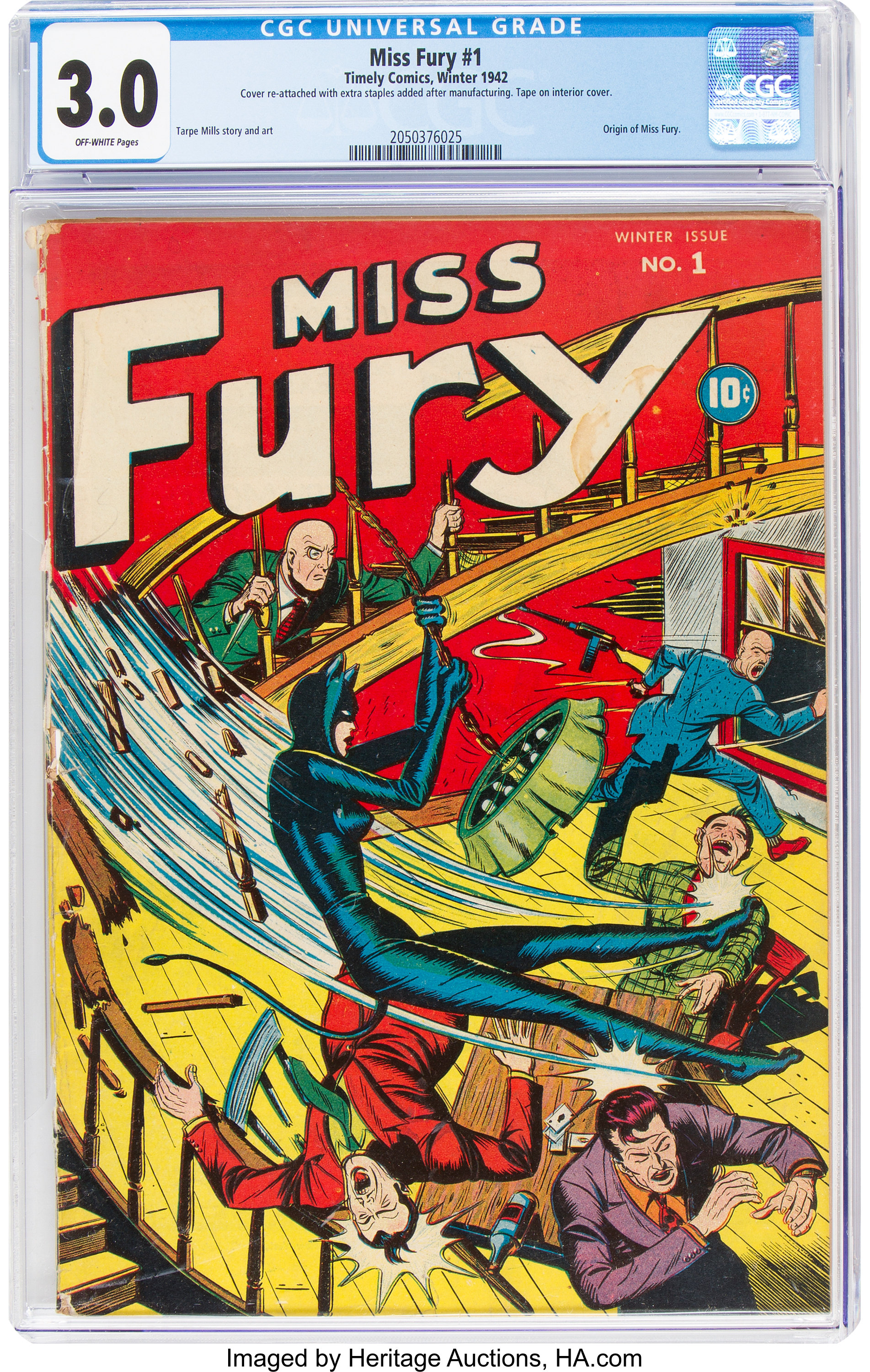 Miss Fury #1 (Timely, 1942) CGC GD/VG 3.0 Off-white pages