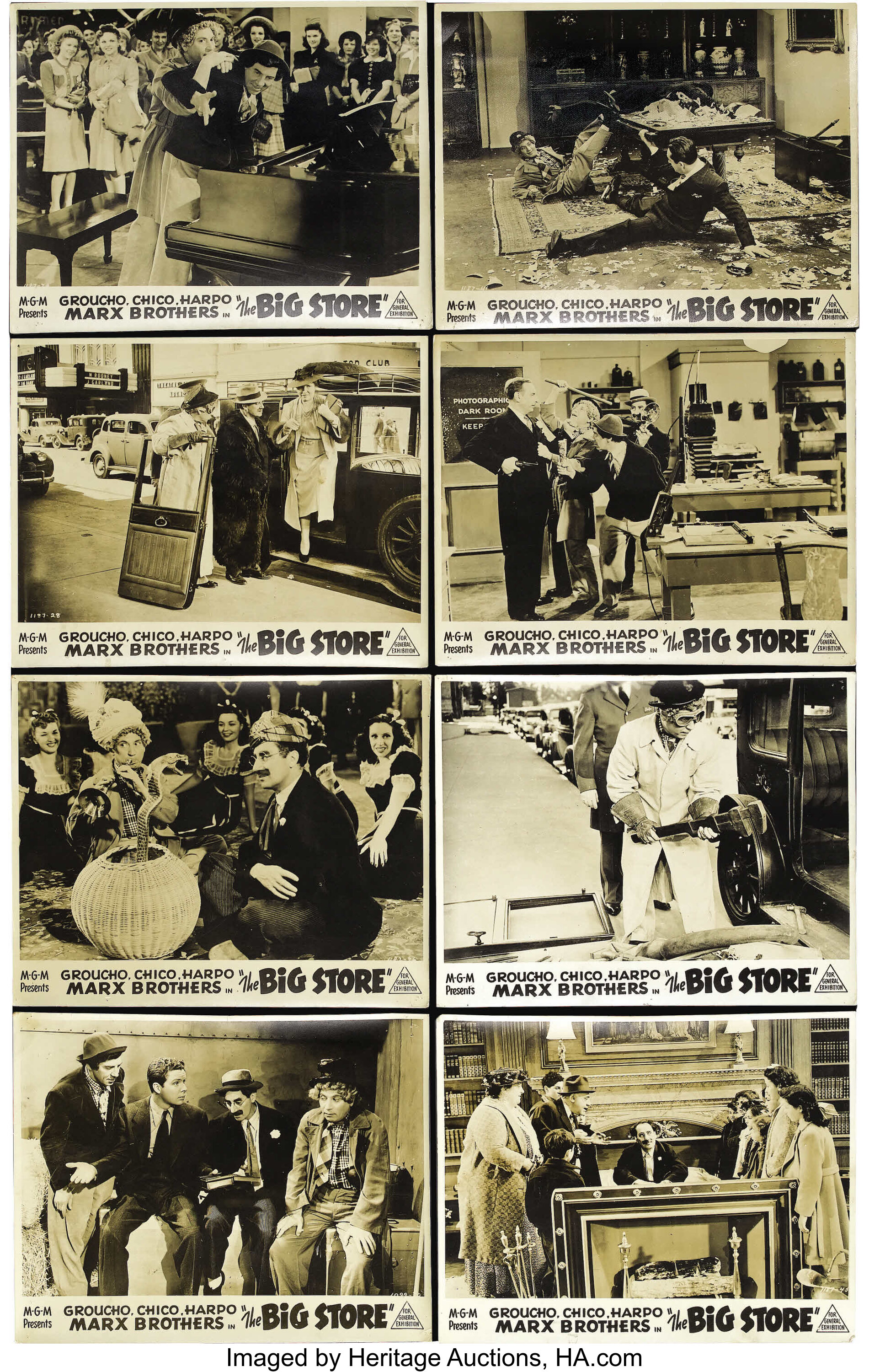 The Big Store Mgm 1941 Australian Photo Lobby Card Set Of 8 Lot