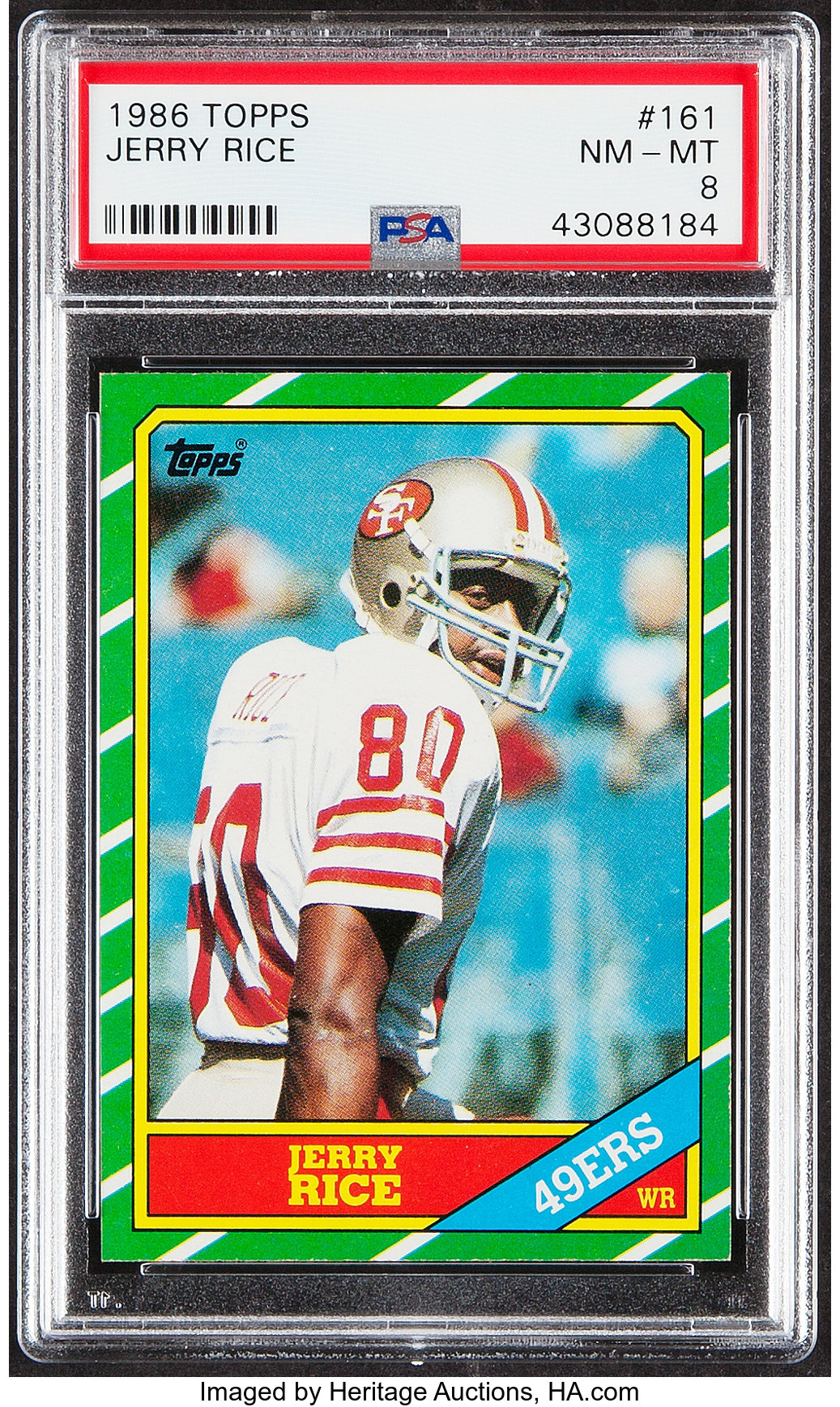 Sold at Auction: 1986 Topps Jerry Rice Rookie Card