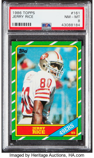 Sold at Auction: 1986 Topps Jerry Rice Rookie Card