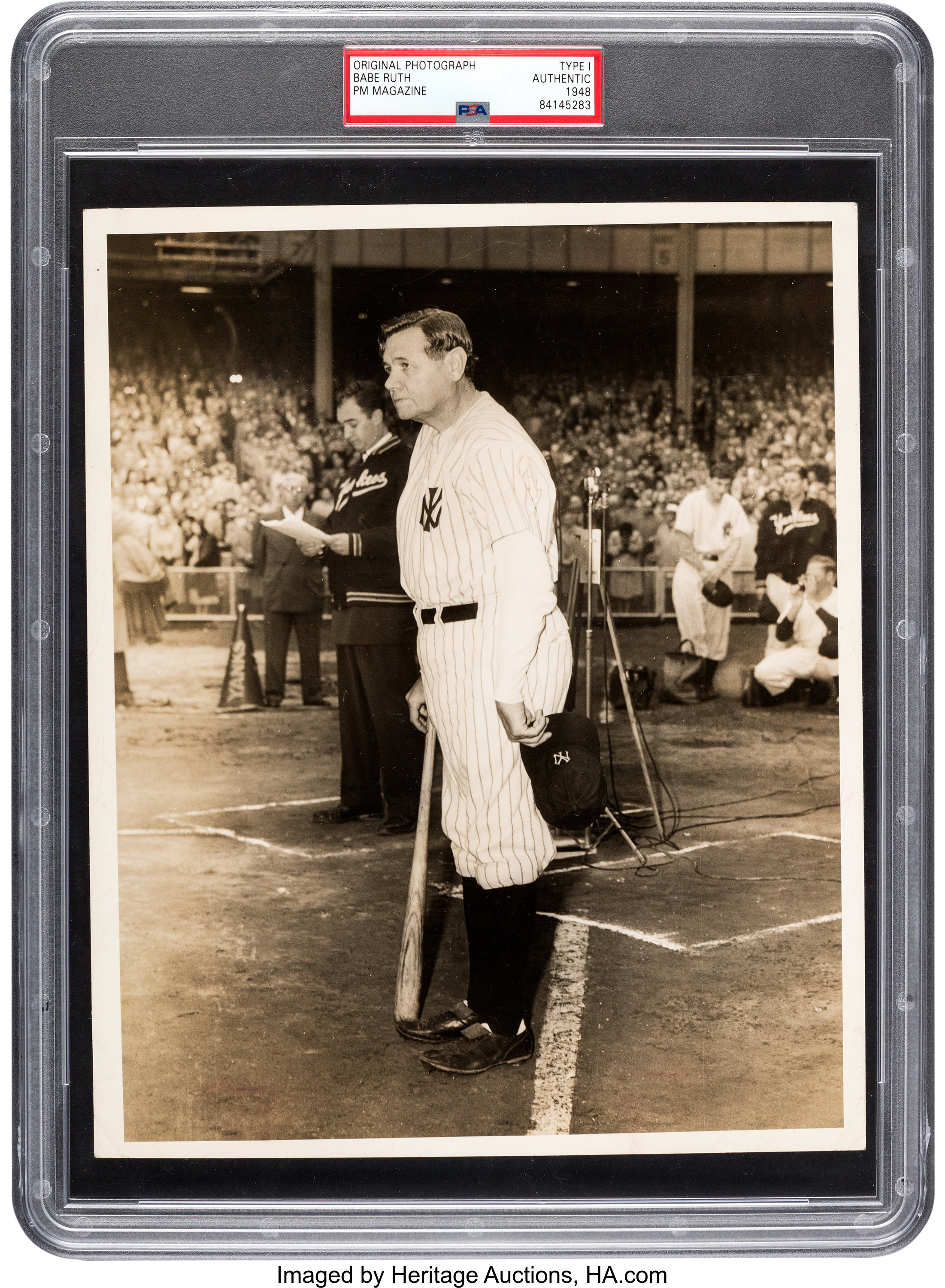 1948 Babe Ruth Funeral Wire Photograph.  Baseball Collectibles