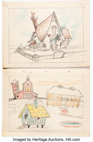 House And Farm Animation Layout Drawings Group Of 7 Famous