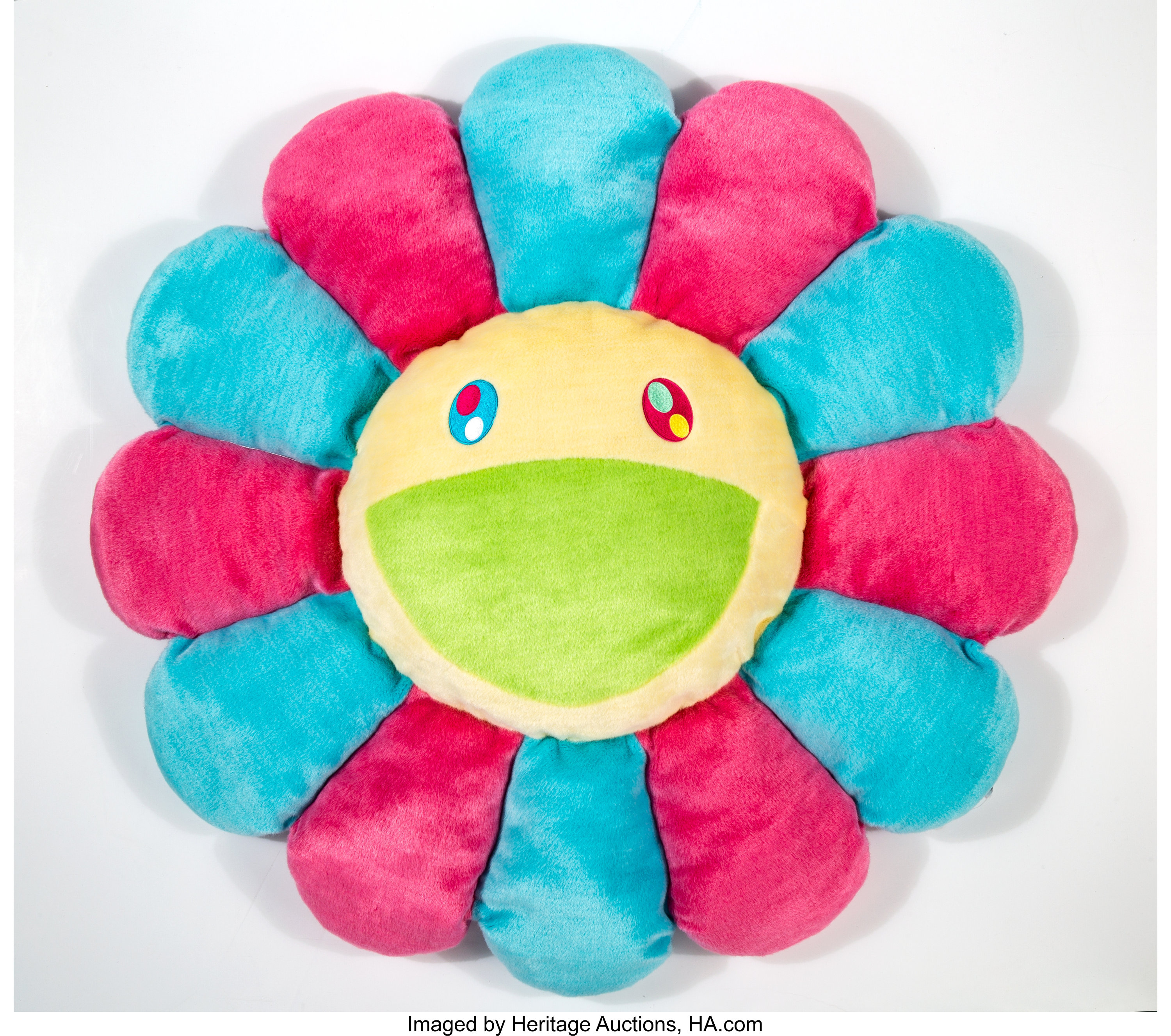 Takashi Murakami - Flower Cushion (Pink & Blue) - 30cm for Sale