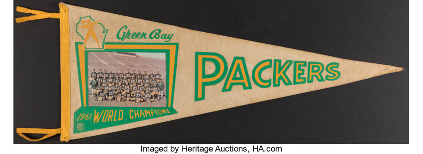 1961 Green Bay Packers World Champions Team Photograph Pennant., Lot  #41187