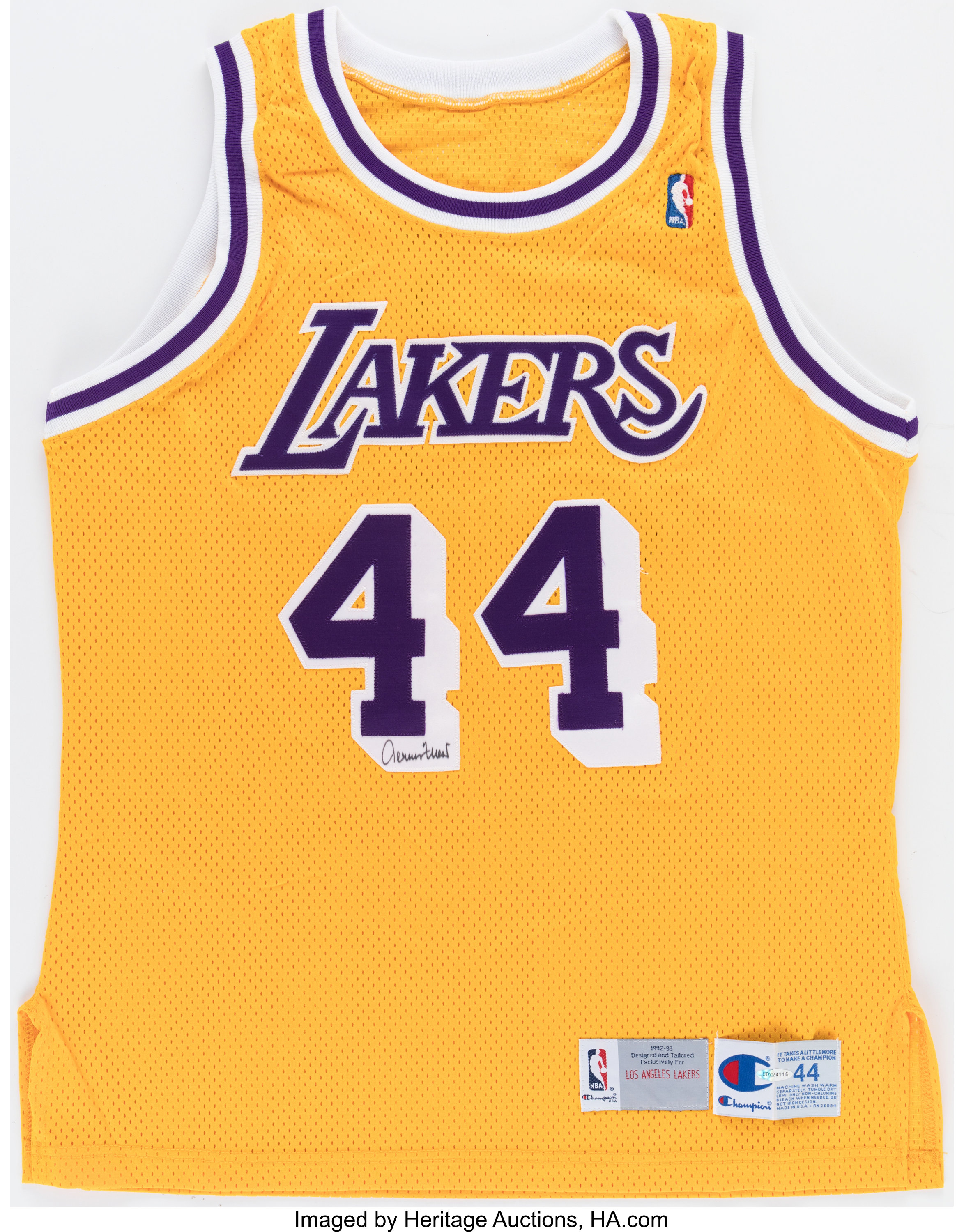 Jerry West Autographed Los Angeles Lakers M&N Swingman Jersey Inscribed The  Logo