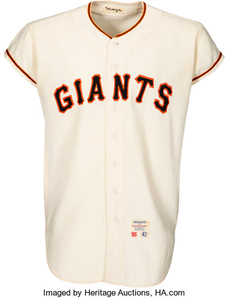 1965 Willie Mays Game Worn San Francisco Giants Jersey, MEARS, Lot #50074