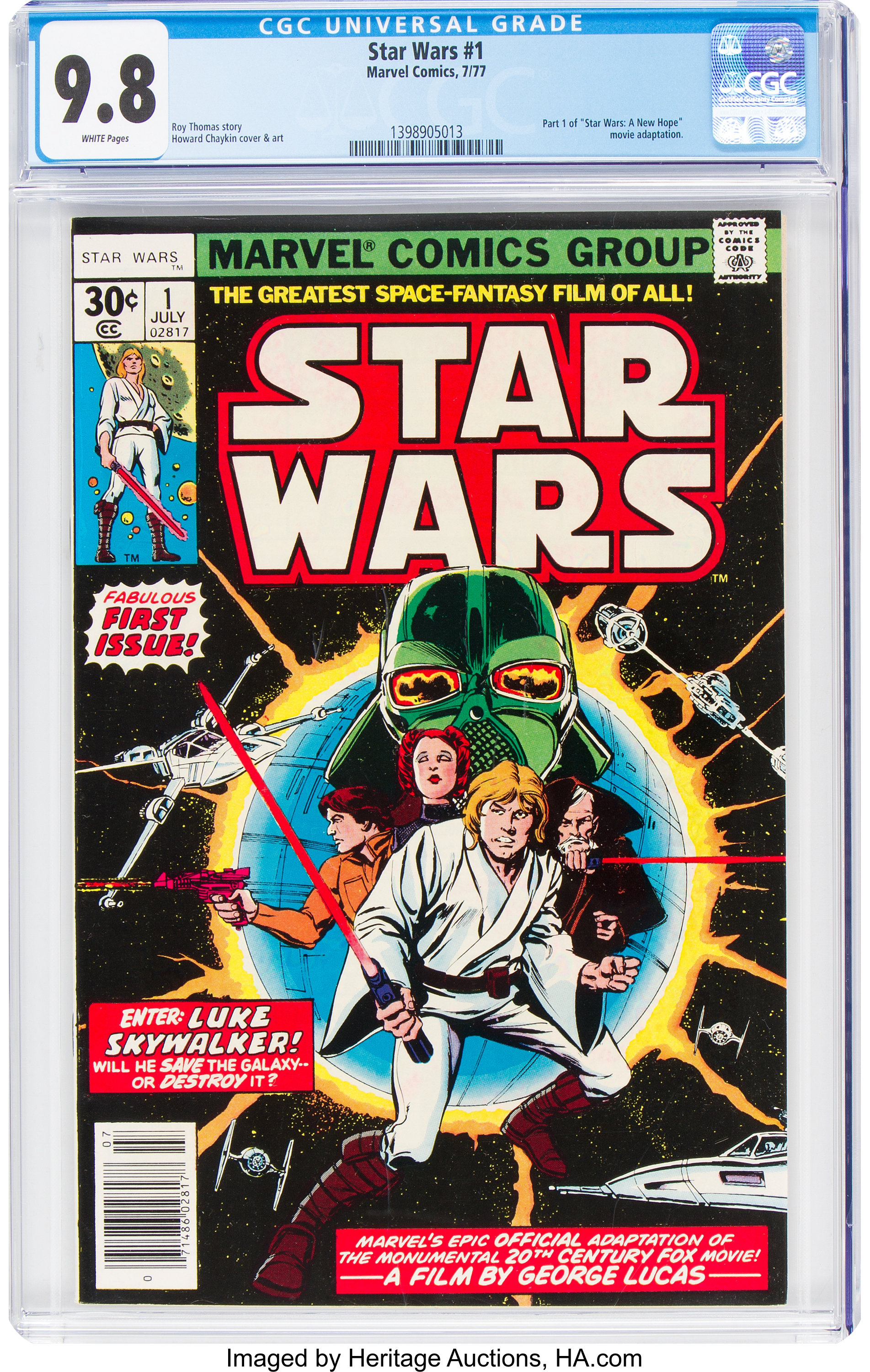 Star Wars #1 (Marvel, 1977) CGC NM/MT 9.8 White pages.... Bronze