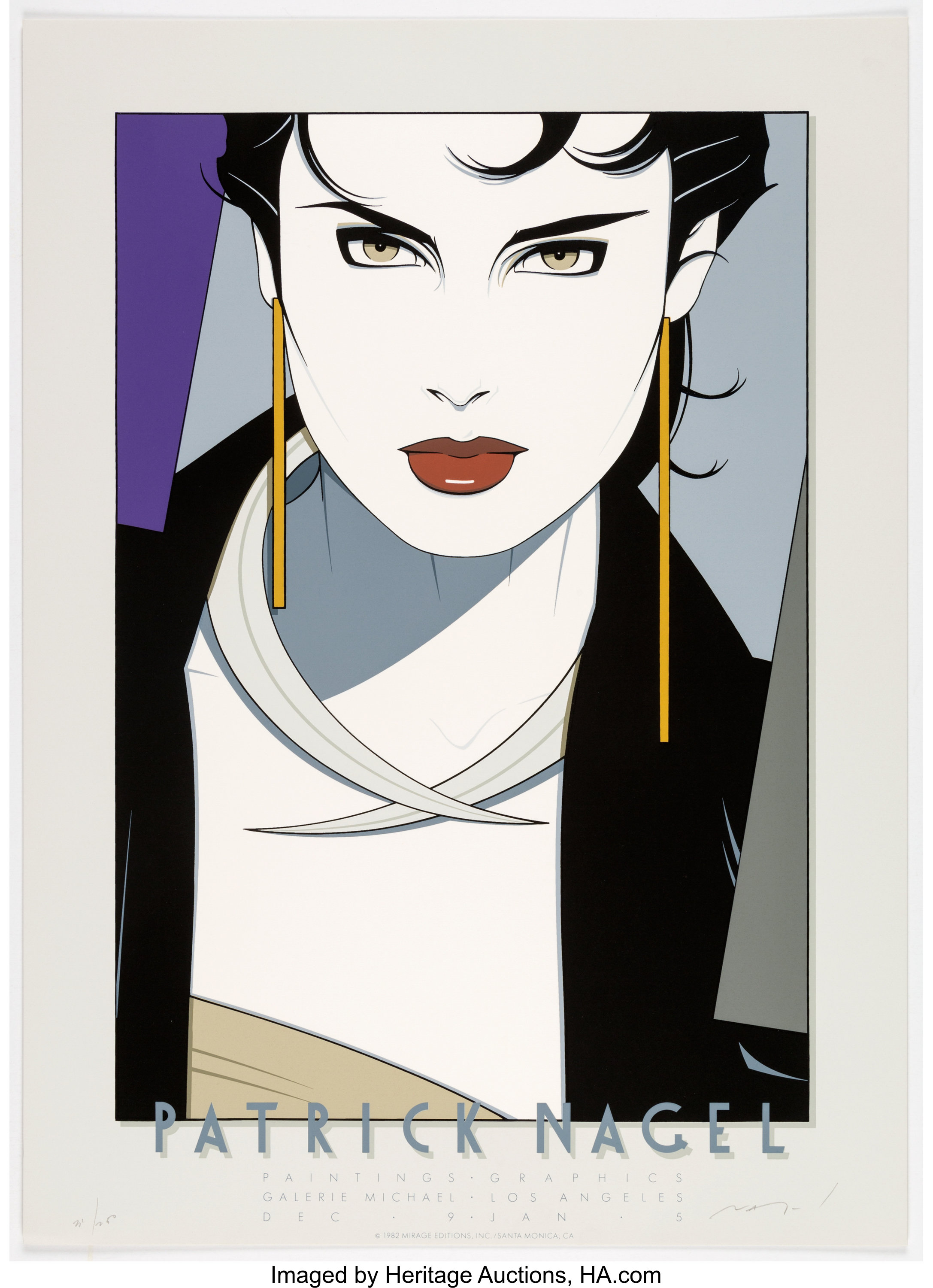 Patrick Nagel Galerie Michael Limited Edition Signed Serigraph Lot 133 Heritage Auctions