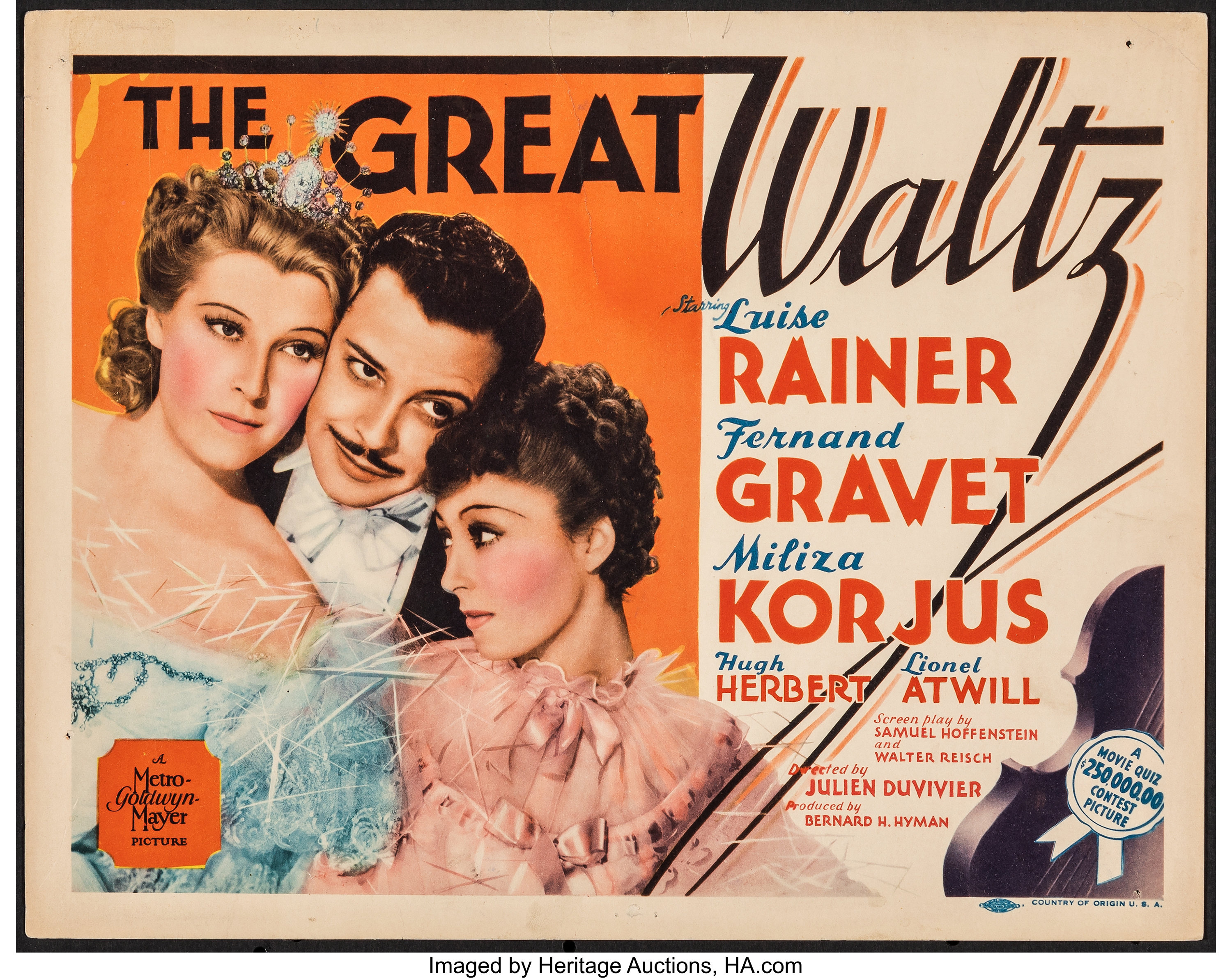 The Great Waltz Mgm 1938 Fine Title Lobby Card 11 X 14 Lot 52179 Heritage Auctions 0204